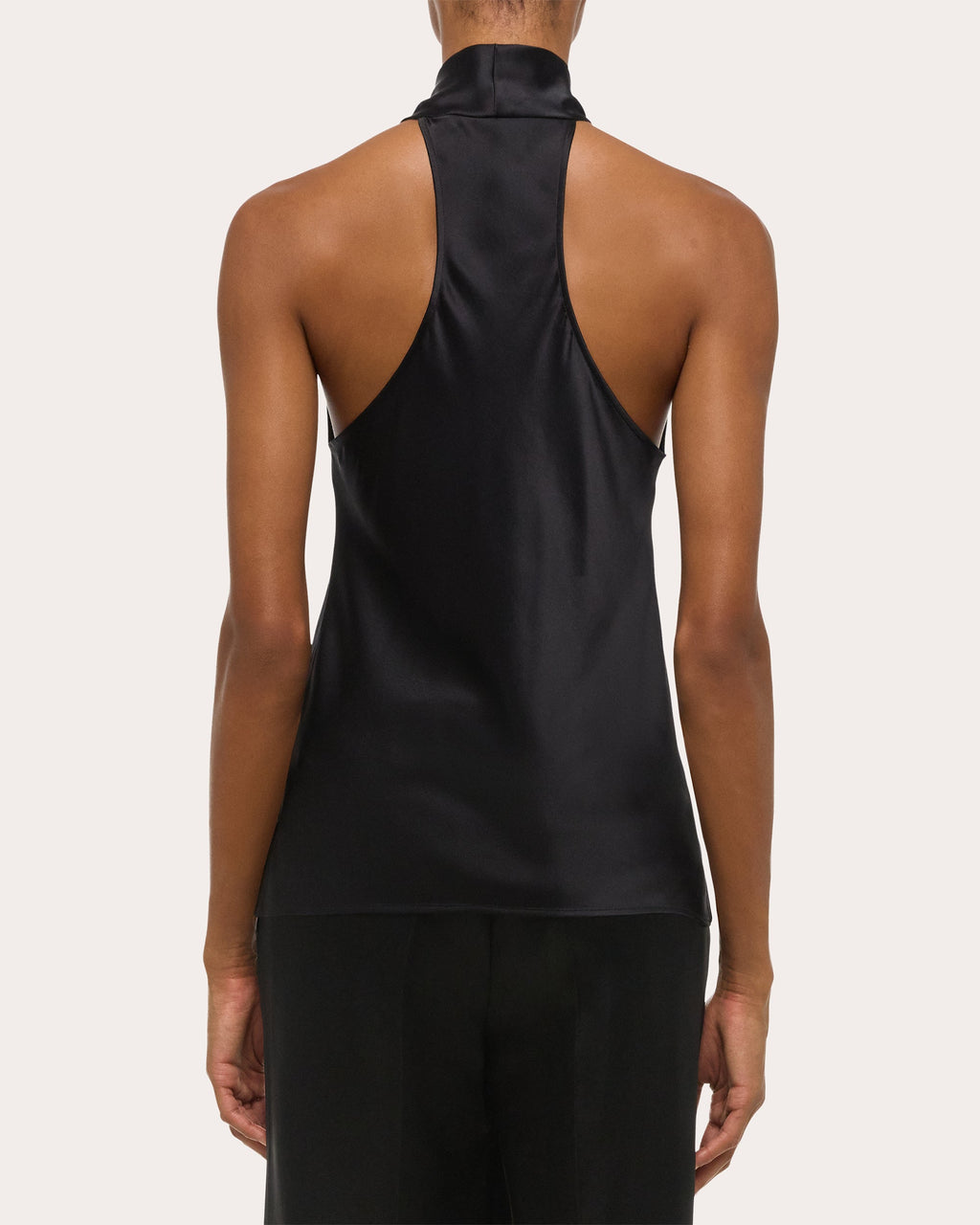 Silk Bias-Cut Cowl Neck Top