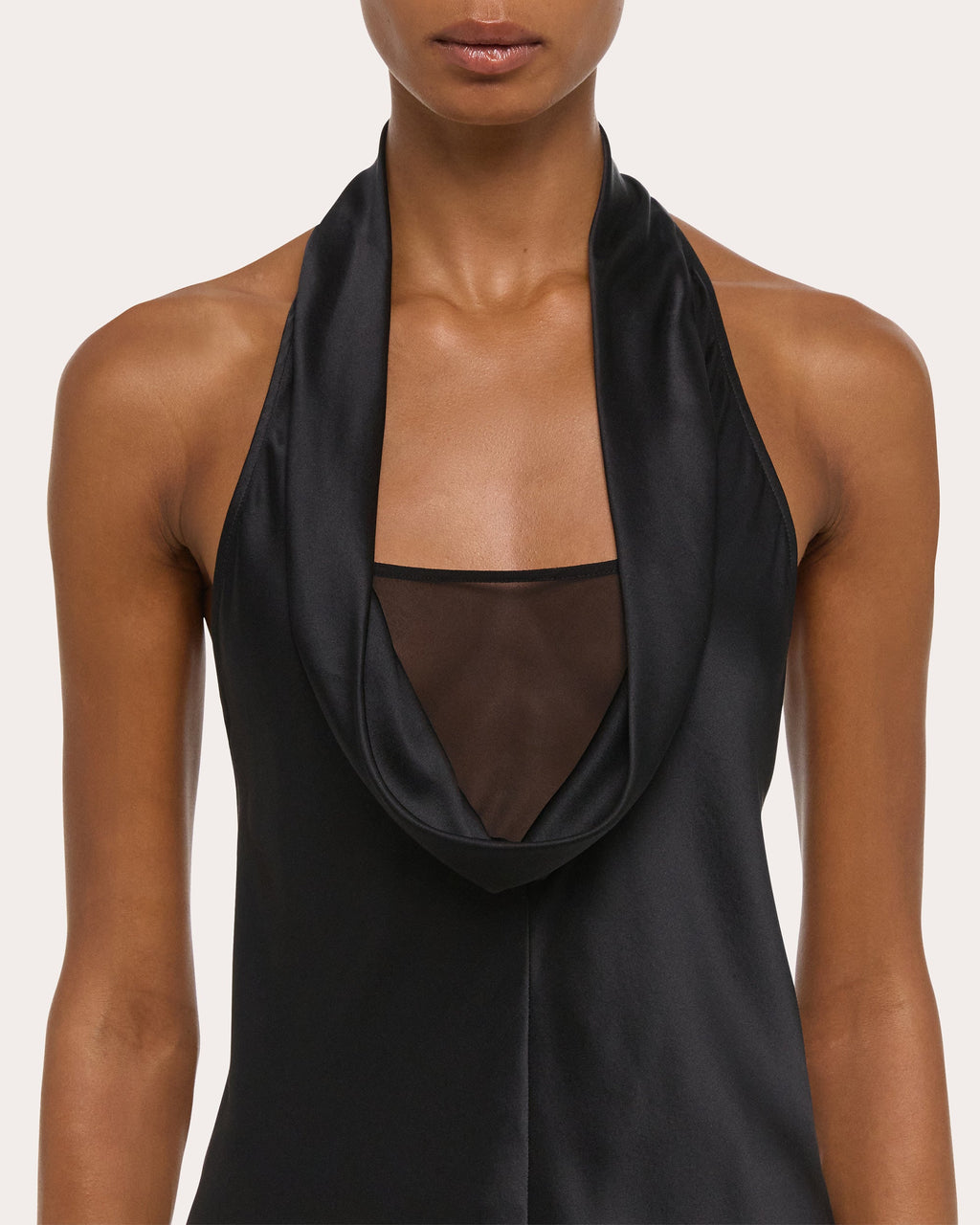 Silk Bias-Cut Cowl Neck Top