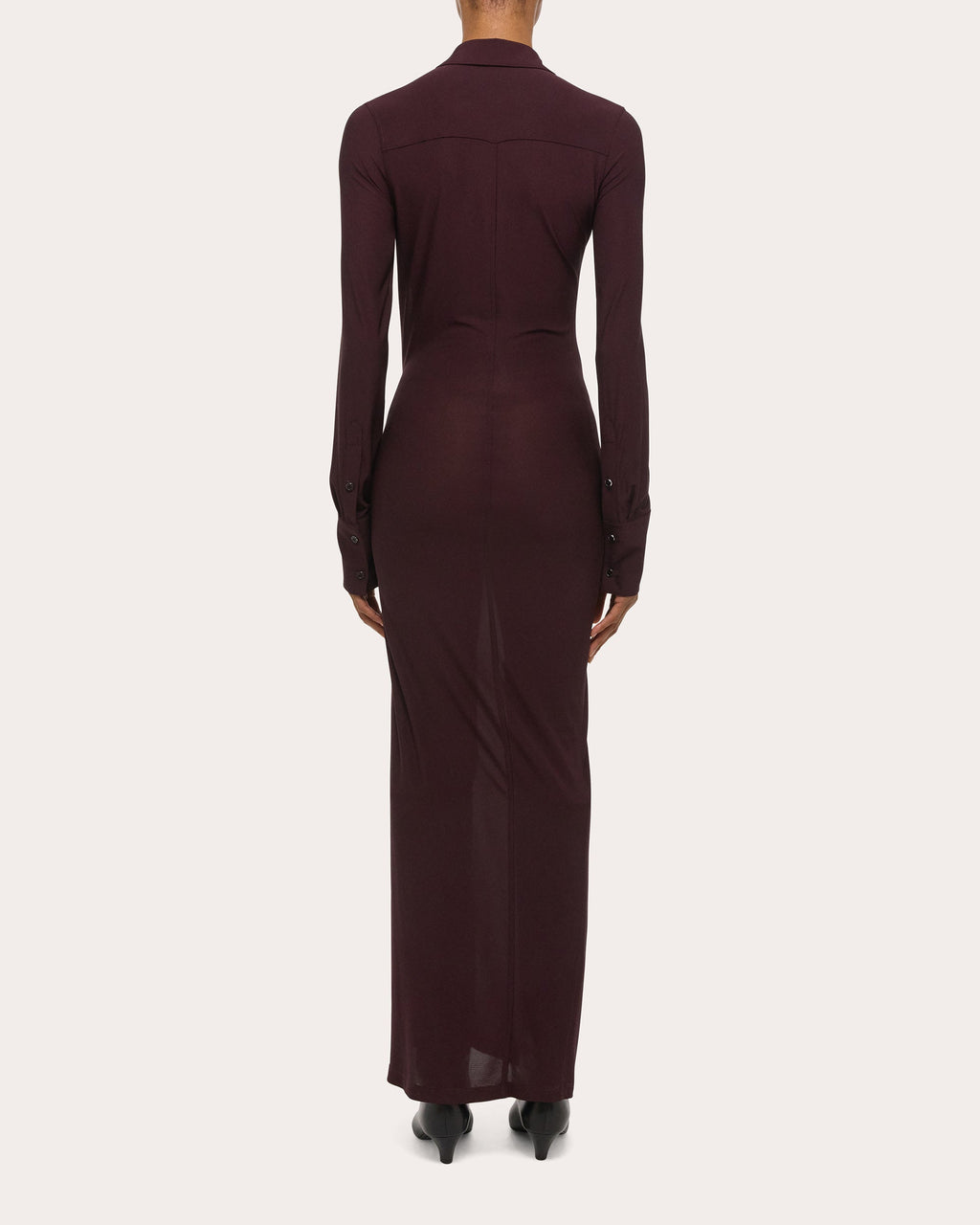 Stretch Jersey Twisted Shirt Dress