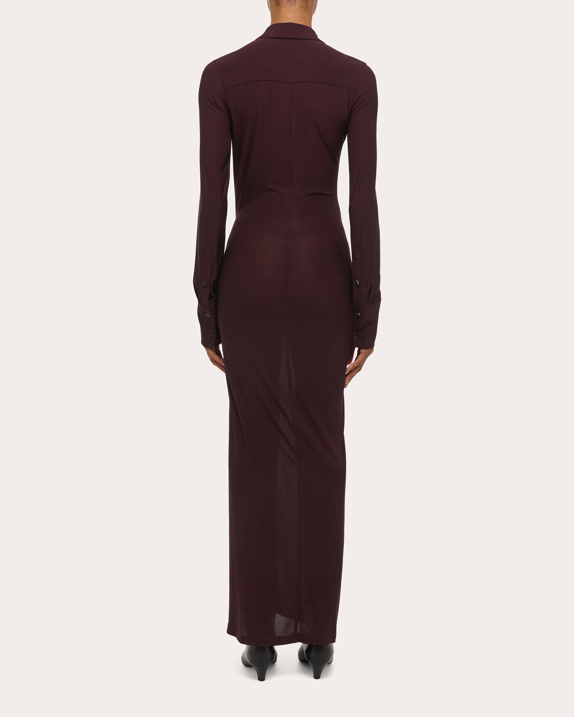 Stretch Jersey Twisted Shirt Dress