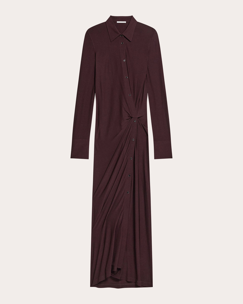 Stretch Jersey Twisted Shirt Dress