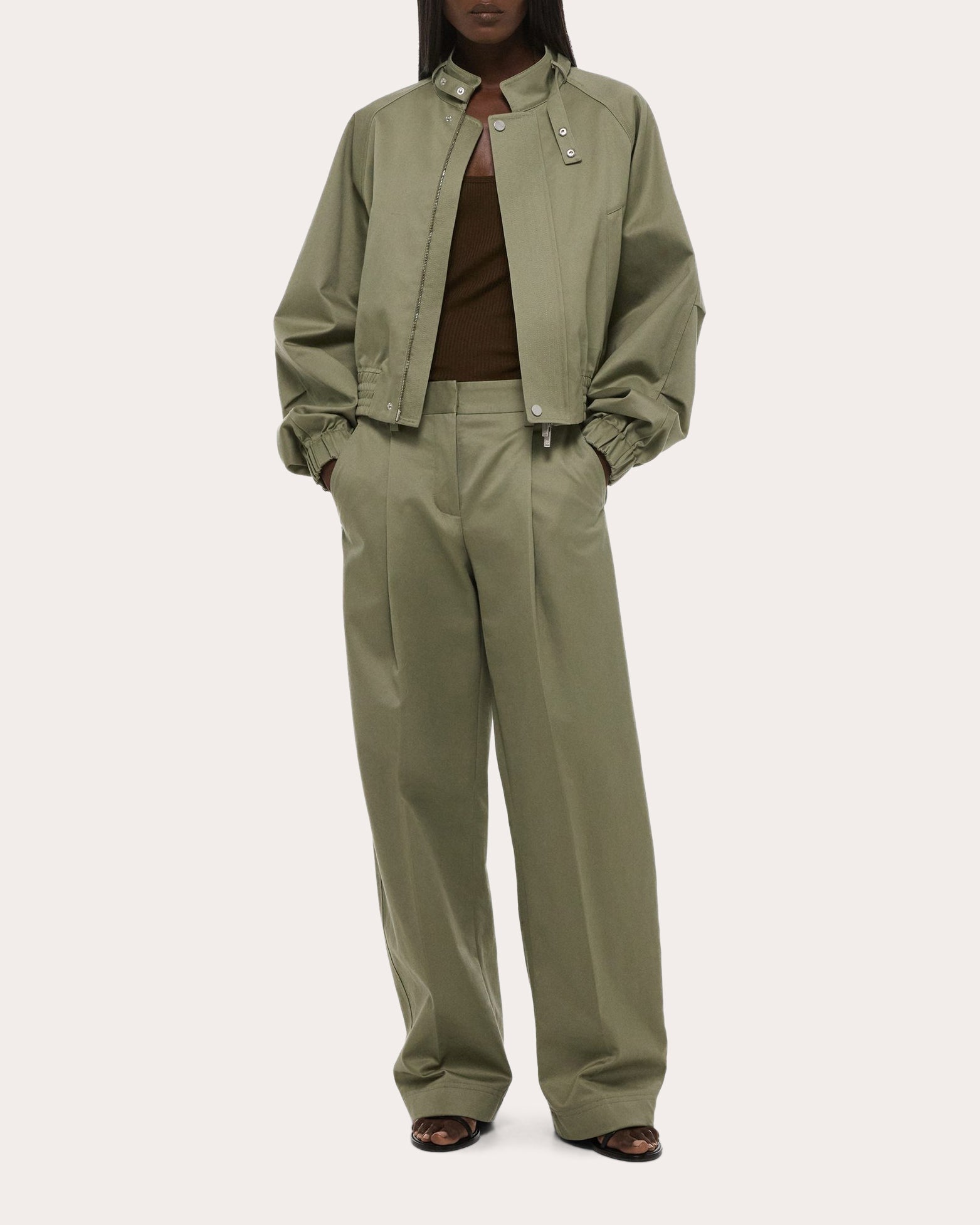 Cotton Chino Twill Bomber Jacket