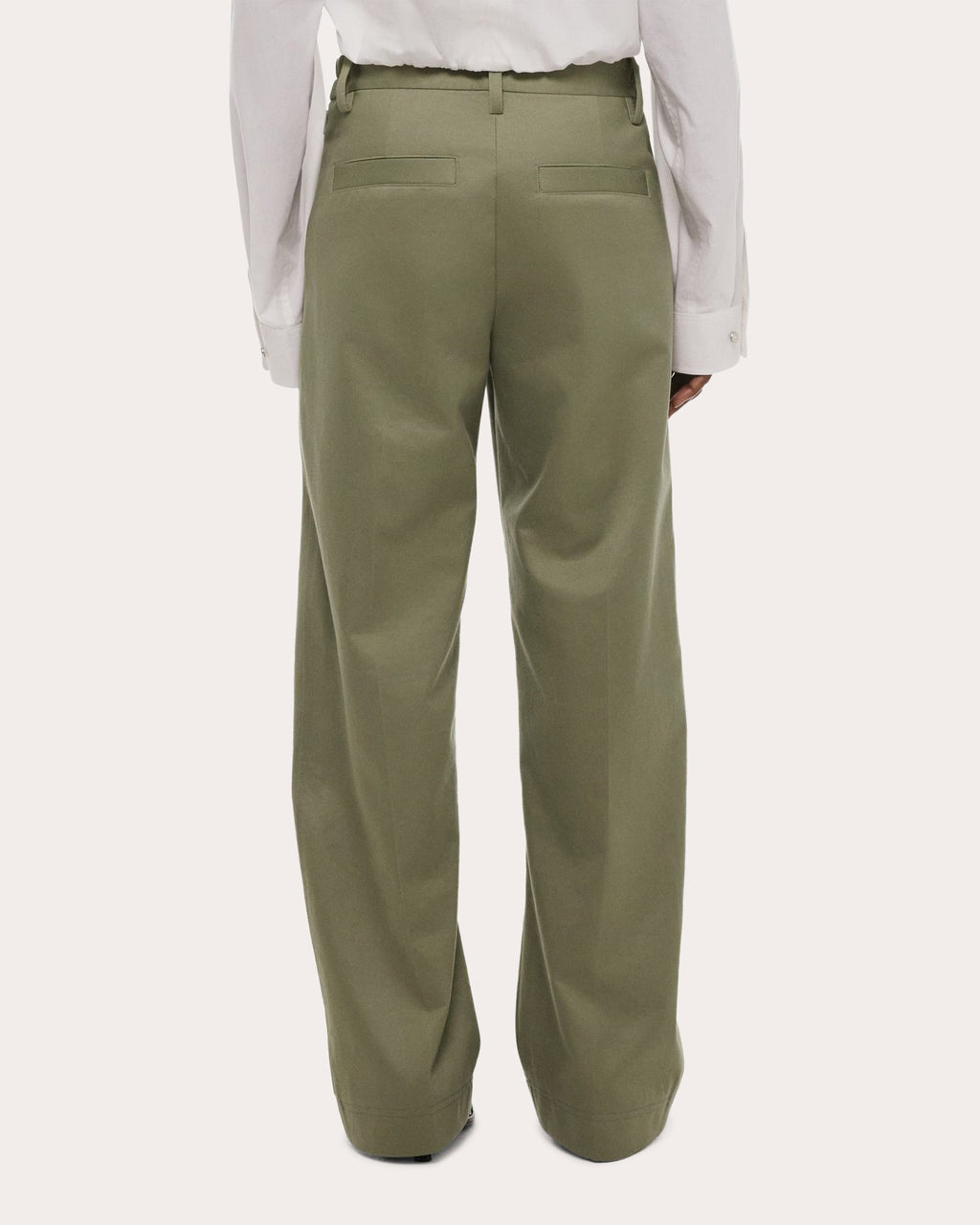 Cotton Chino Twill Pleated Barrel Trousers