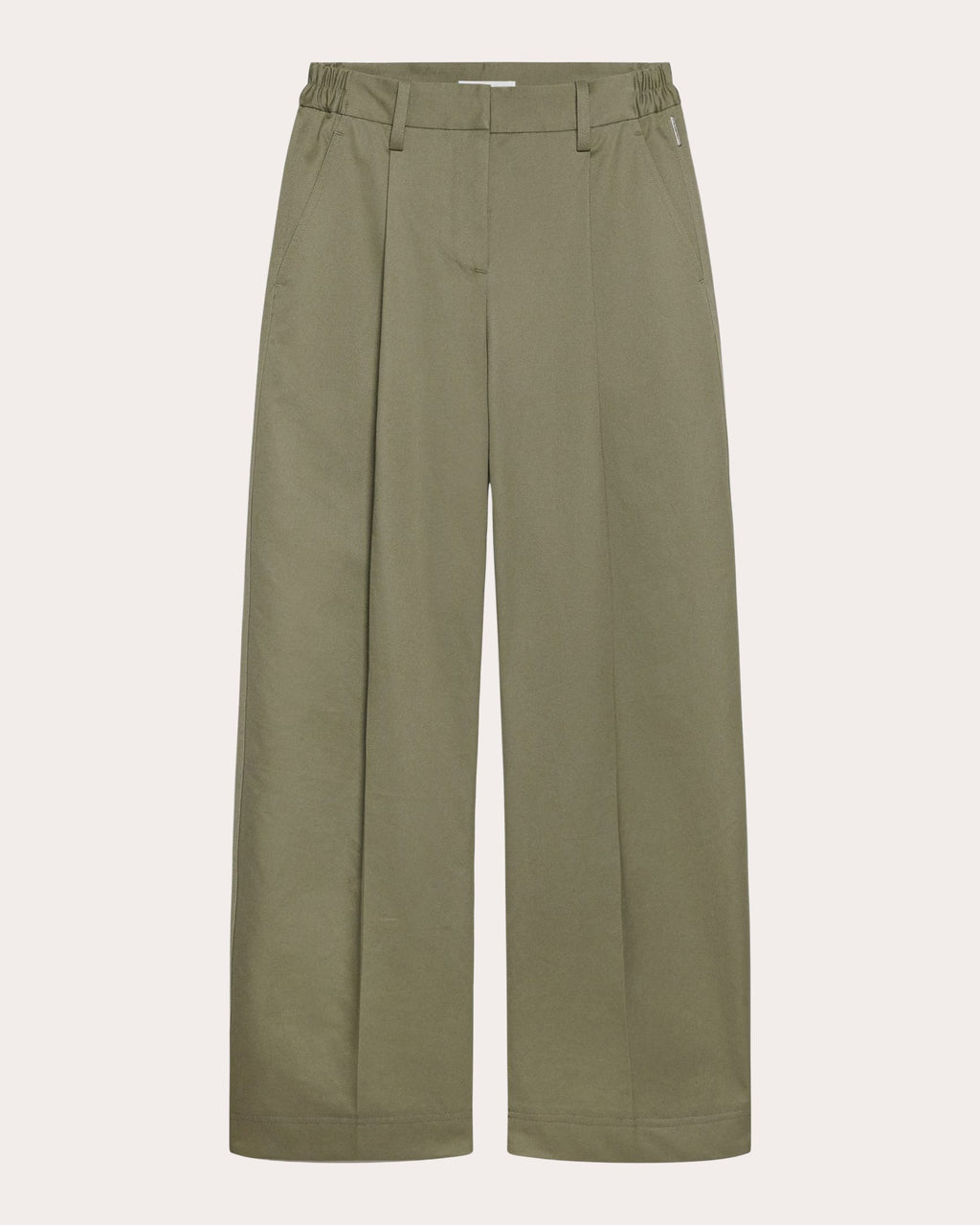 Cotton Chino Twill Pleated Barrel Trousers