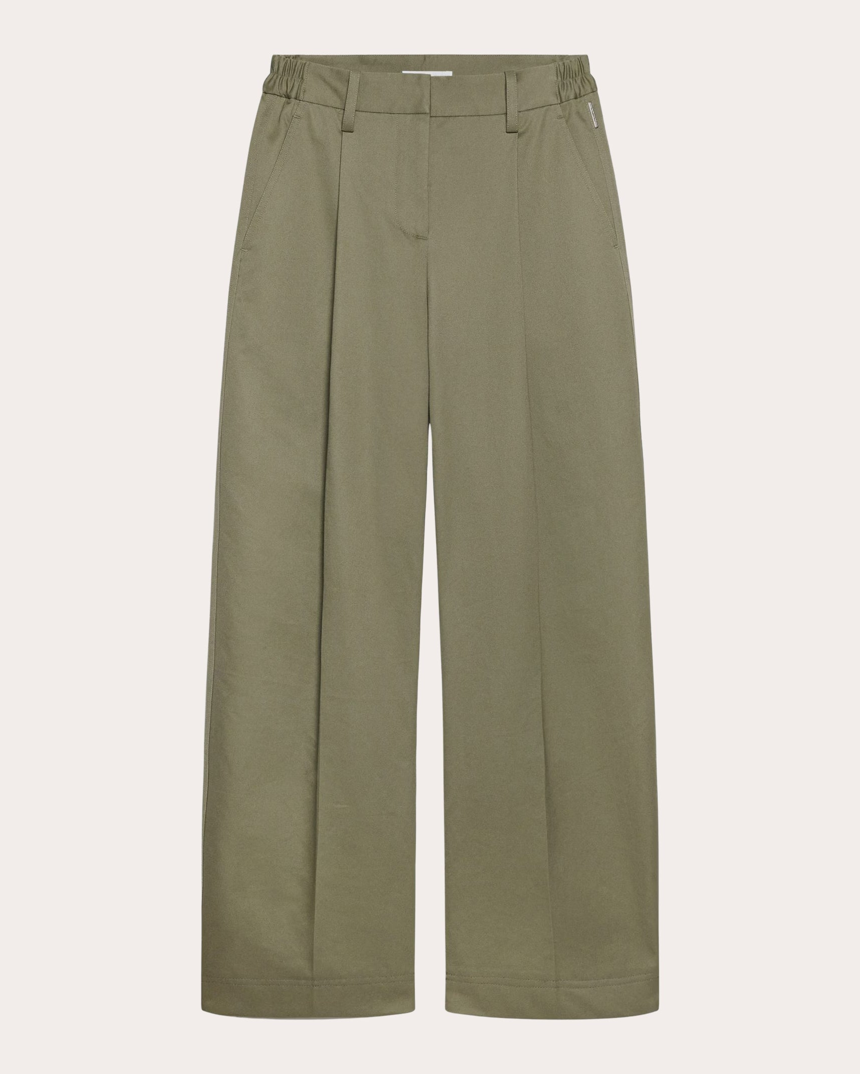 Cotton Chino Twill Pleated Barrel Trousers