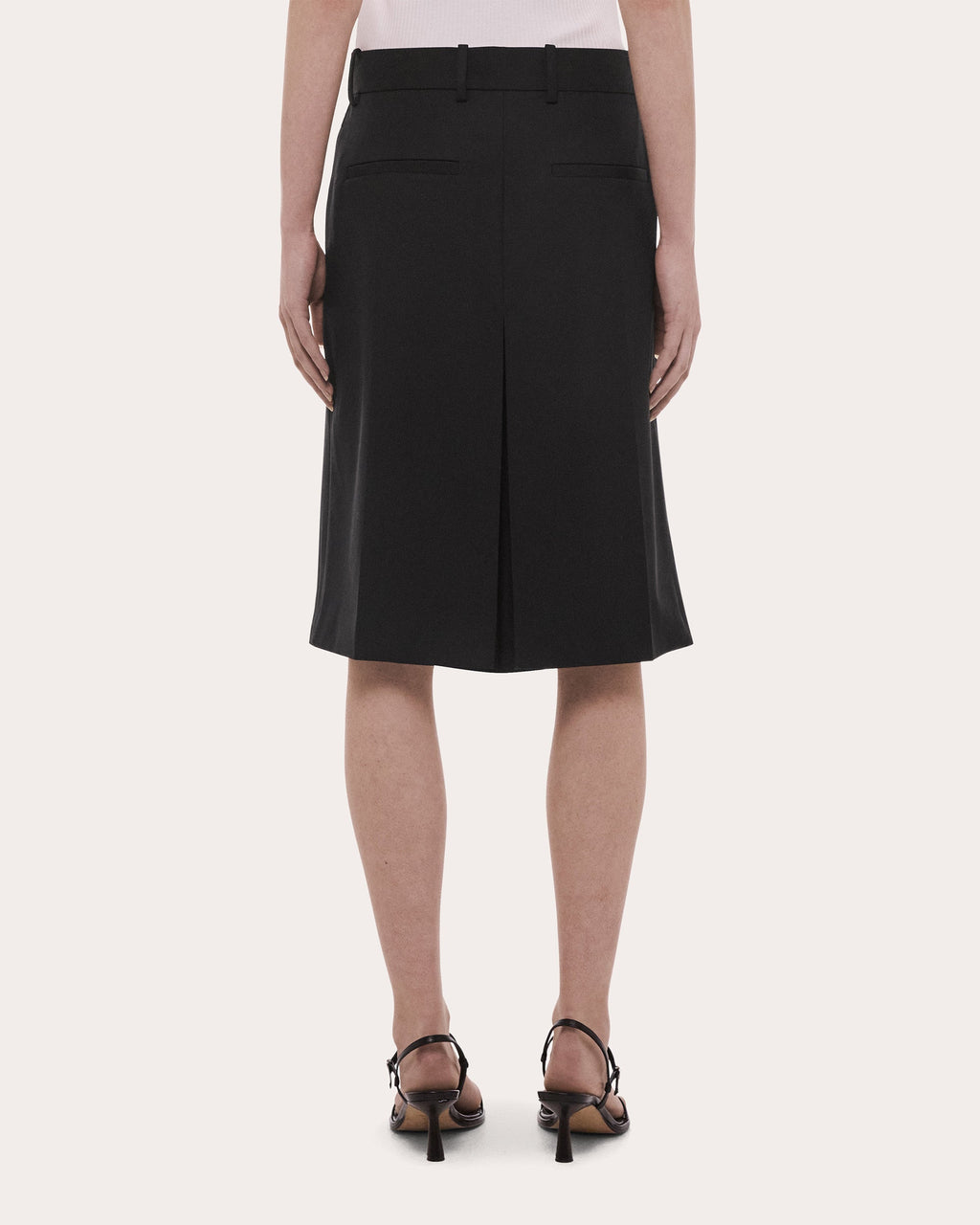 Wool Gabardine Wardrobe Midi Skirt