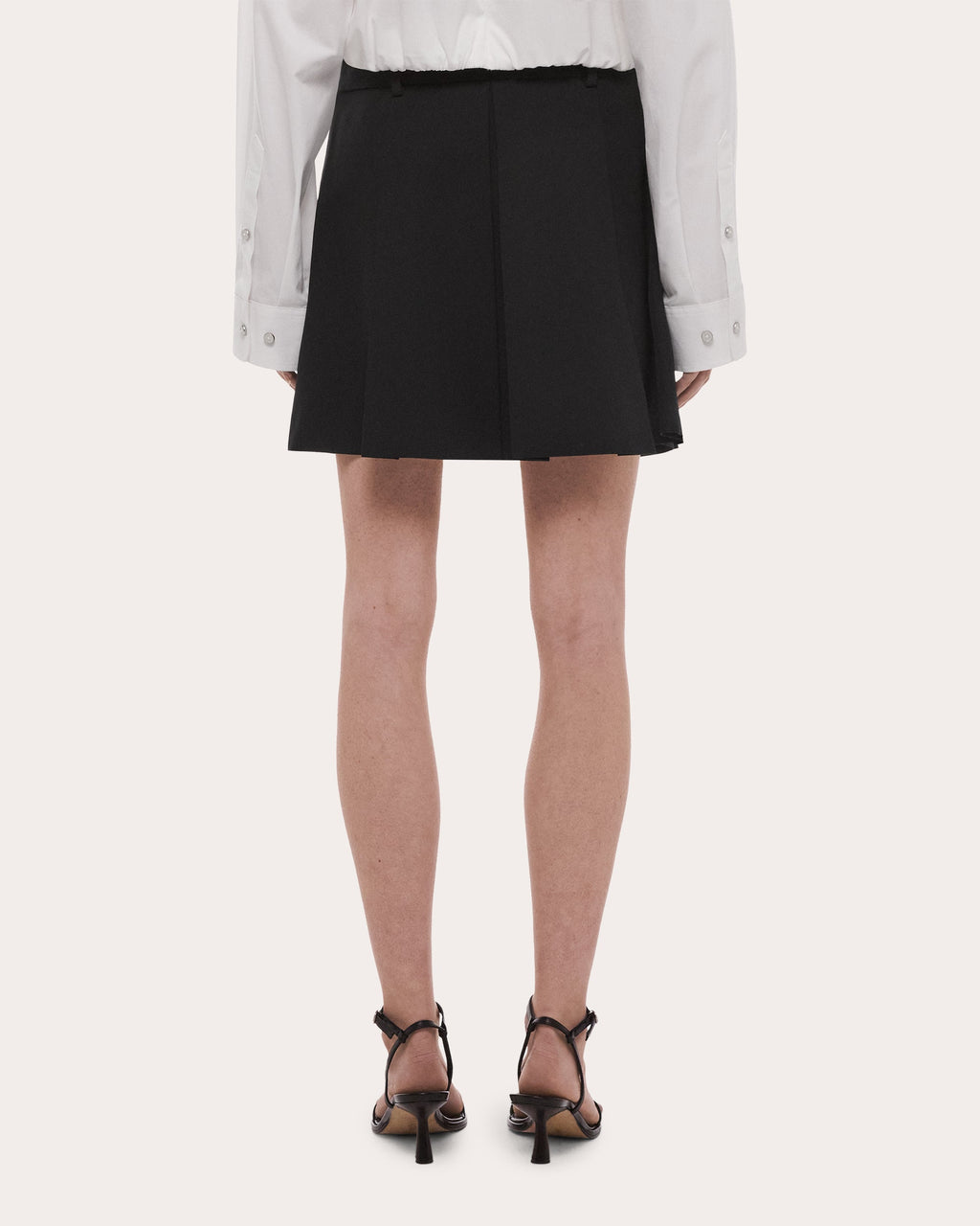 Wool Gabardine Wardrobe Pleated Mini Skirt