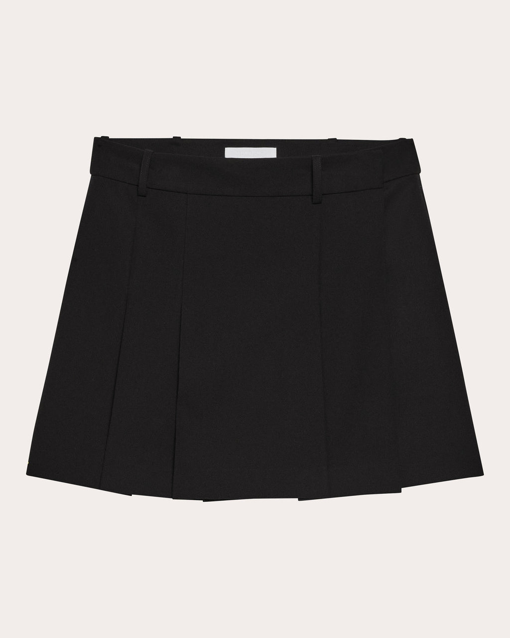 Wool Gabardine Wardrobe Pleated Mini Skirt