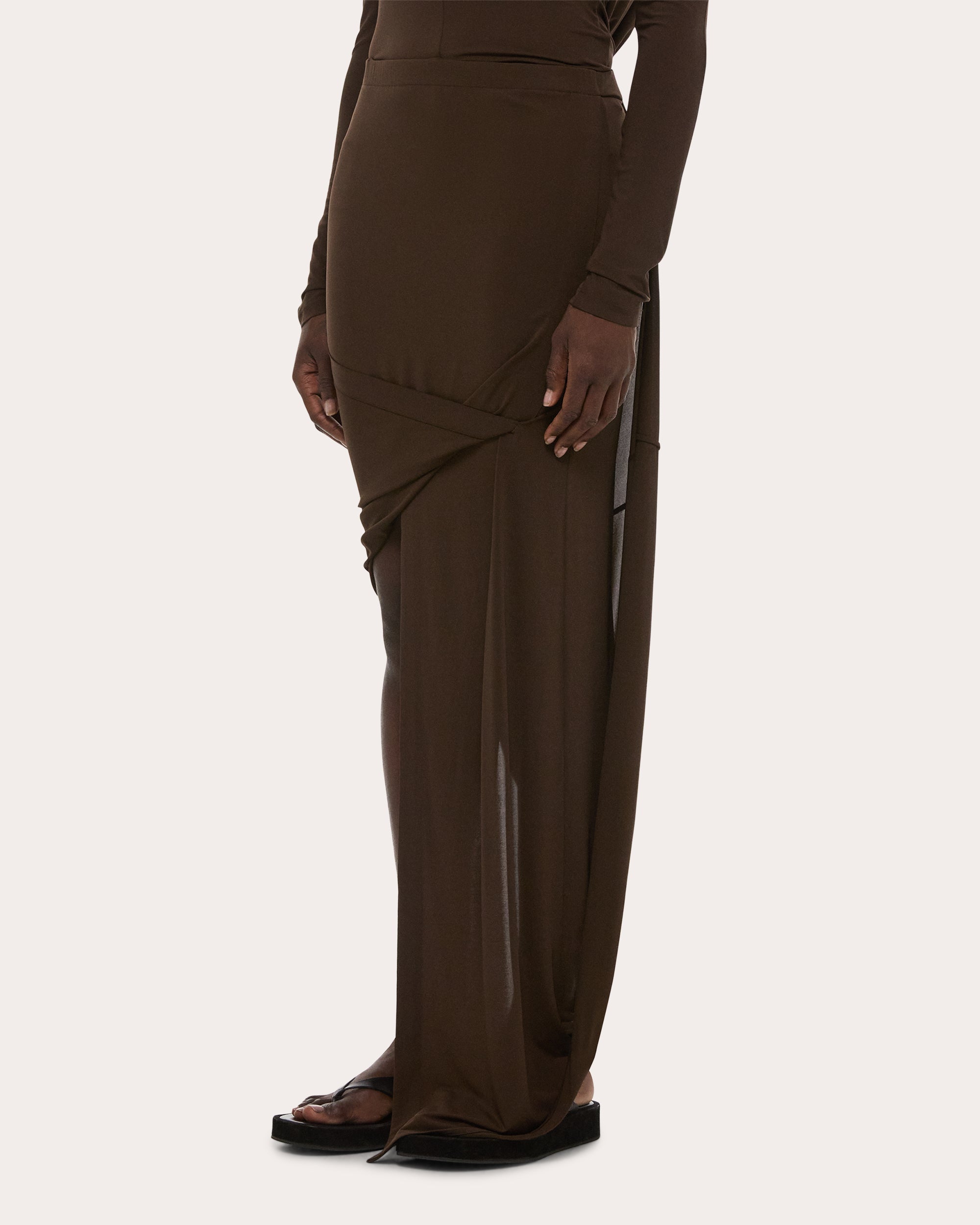 Jersey Twisted Drape Skirt