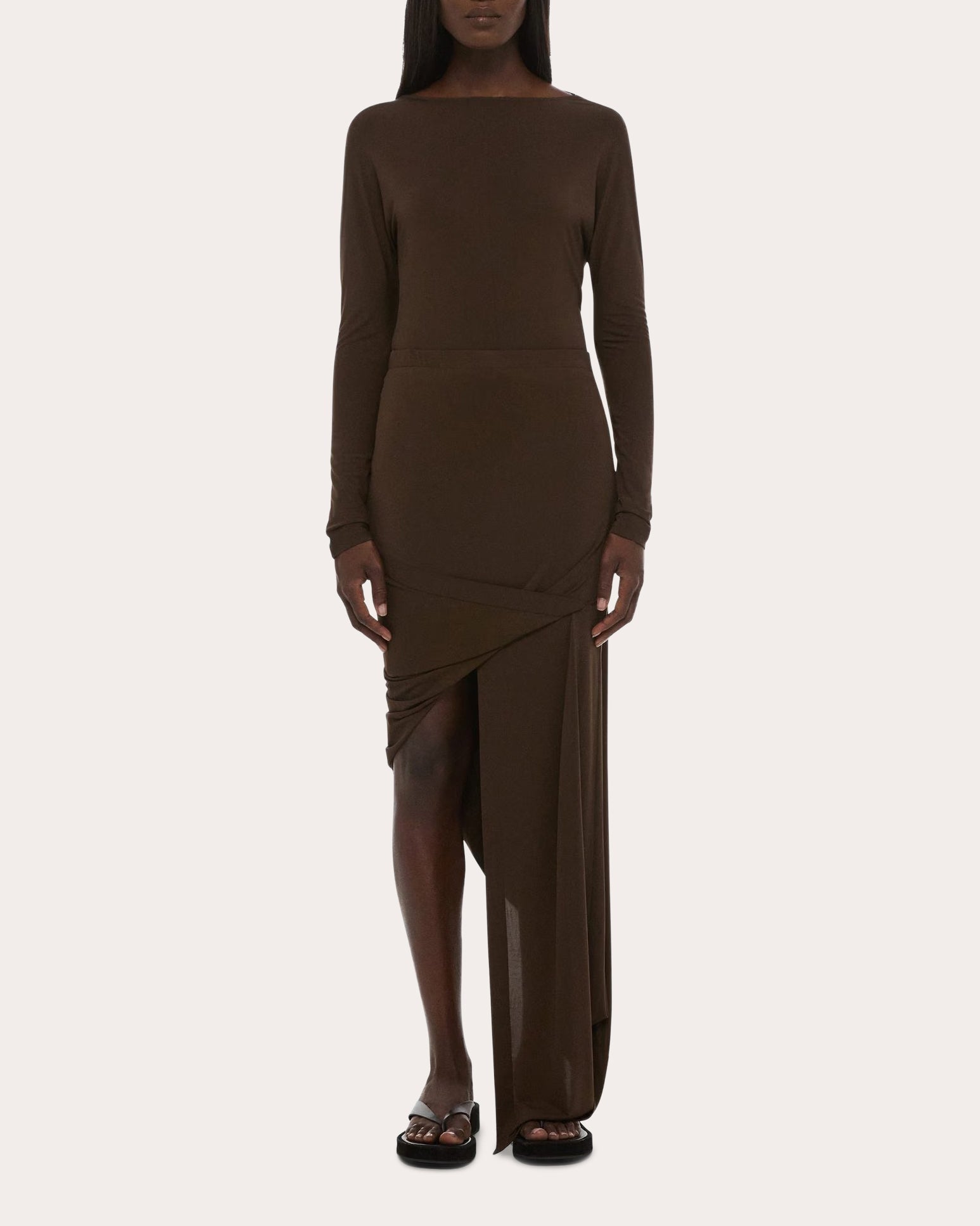 Jersey Twisted Drape Skirt
