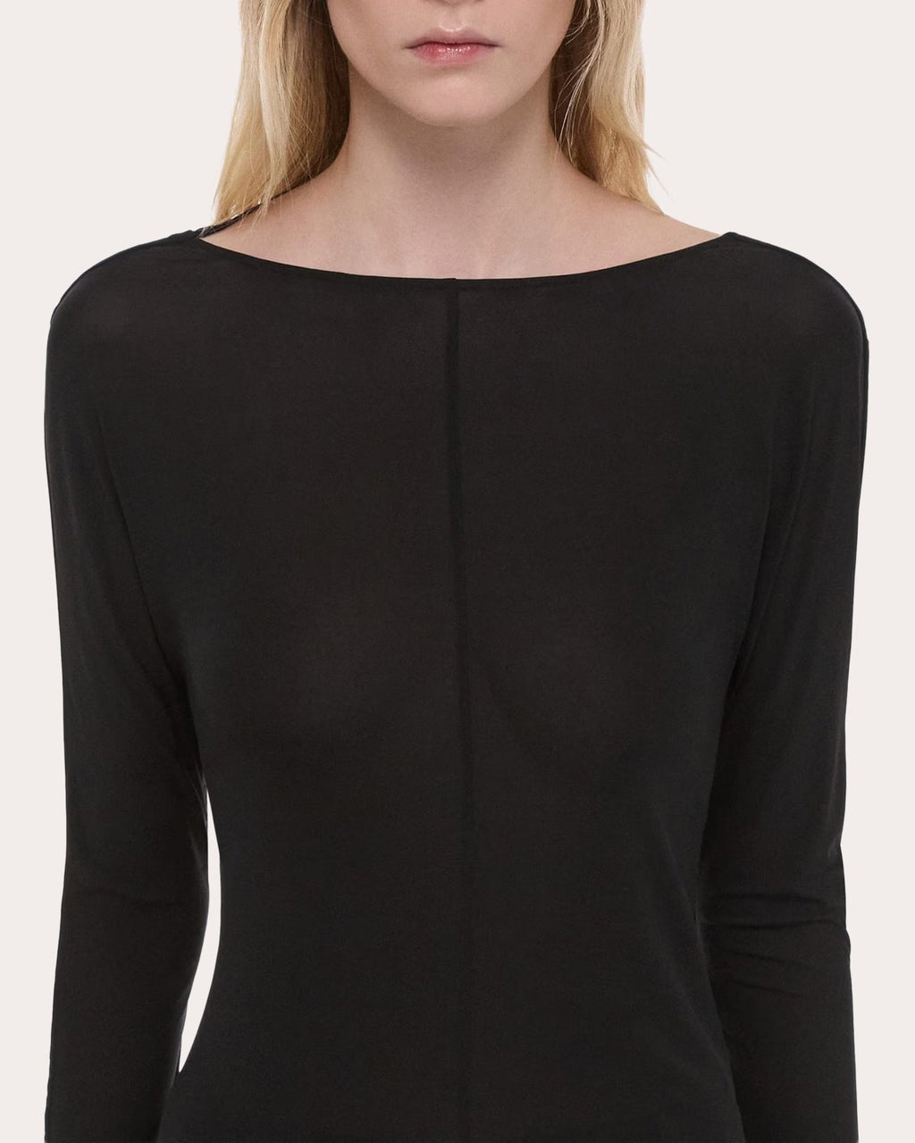 Stretch Jersey Draped Cowl Back Top