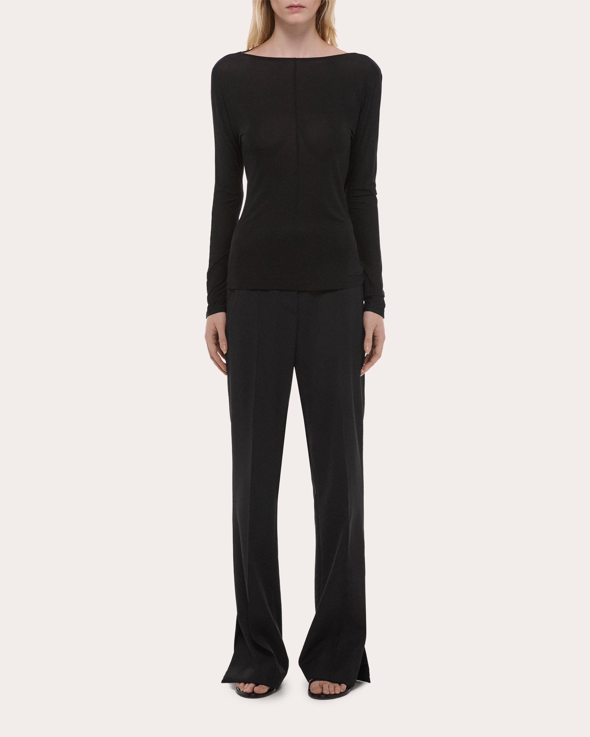 Stretch Jersey Draped Cowl Back Top