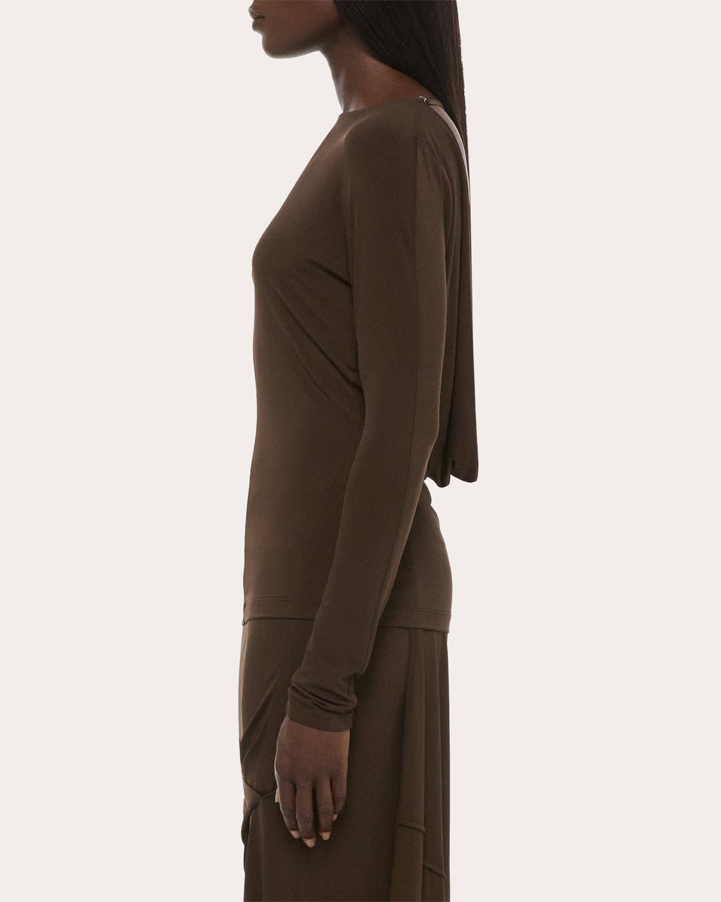 Stretch Jersey Draped Cowl Back Top
