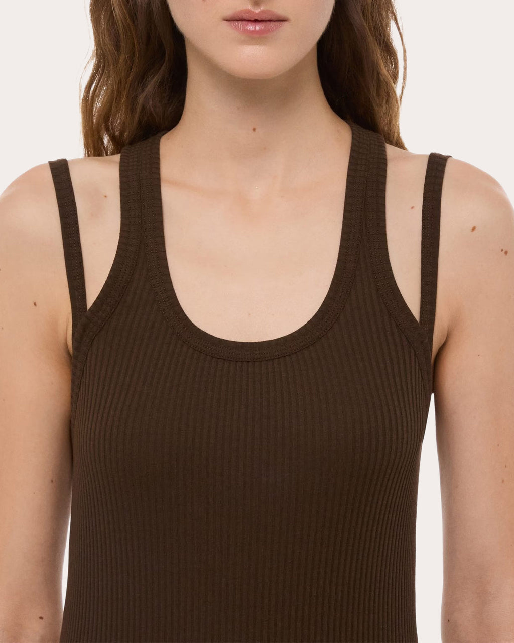 Ribbed Racerback Strap Midi Dress