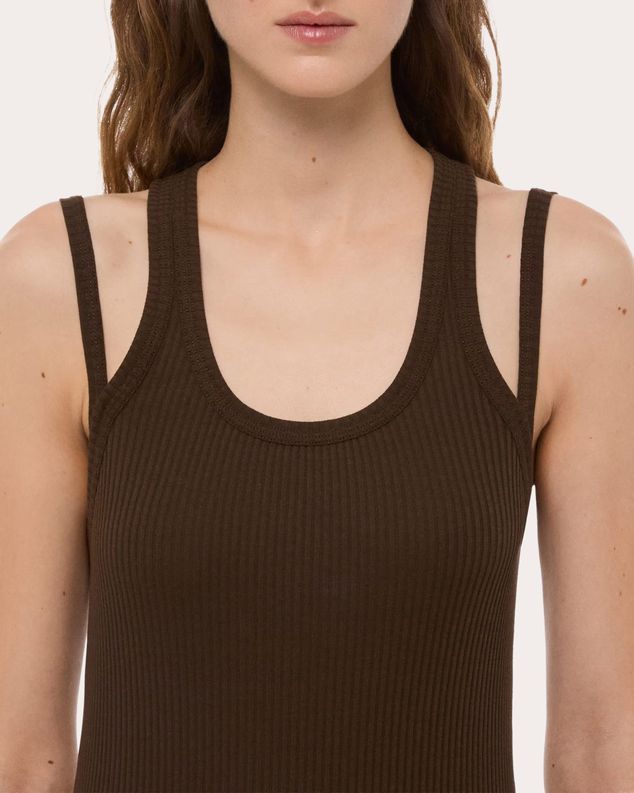 Ribbed Racerback Strap Midi Dress