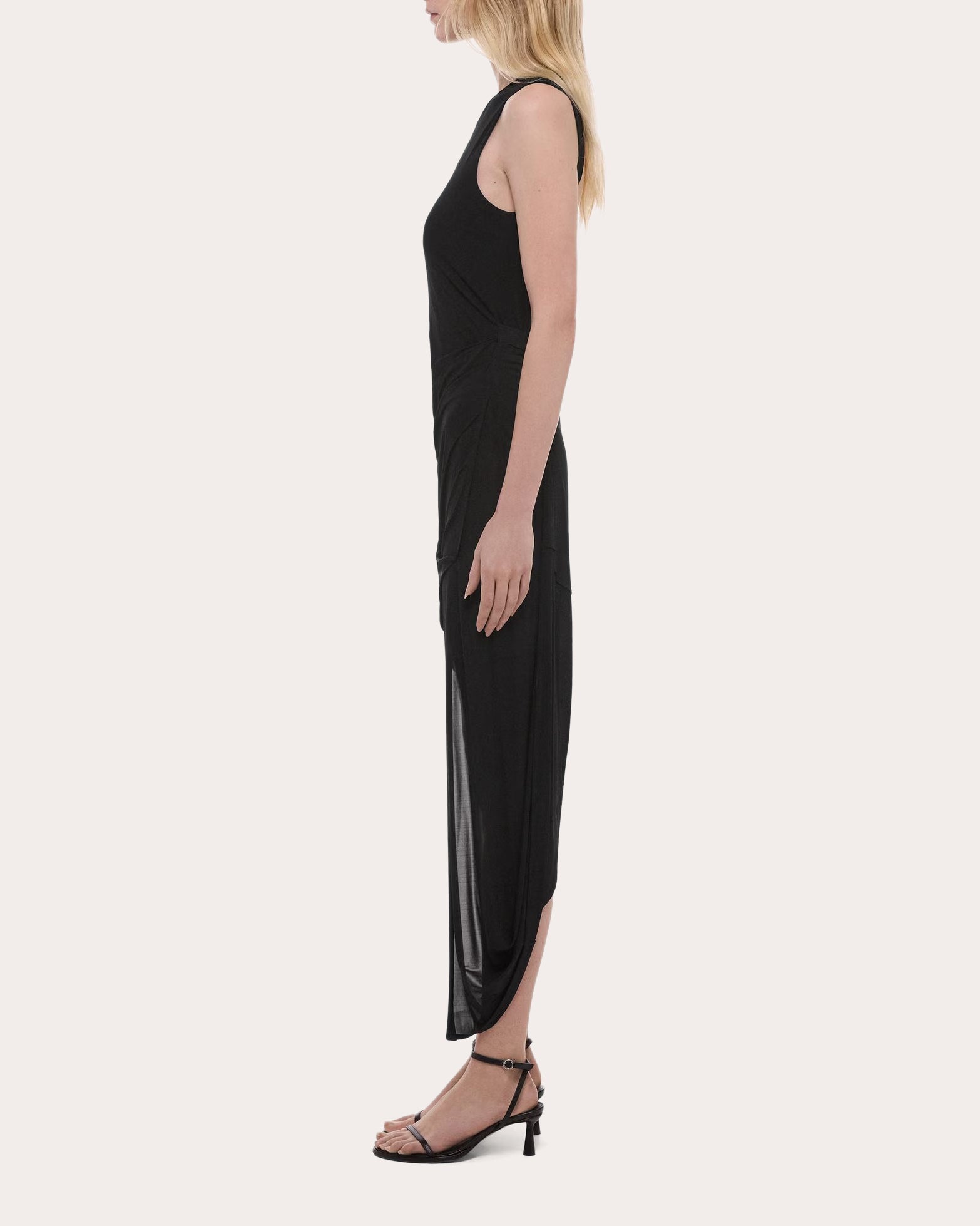 Jersey Twisted Drape Sleeveless Dress