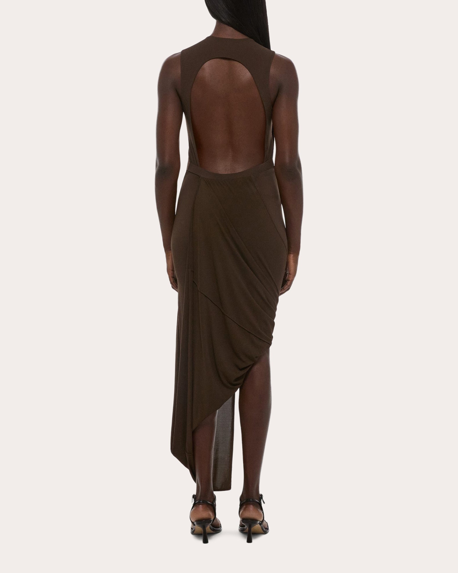 Jersey Twisted Drape Sleeveless Dress