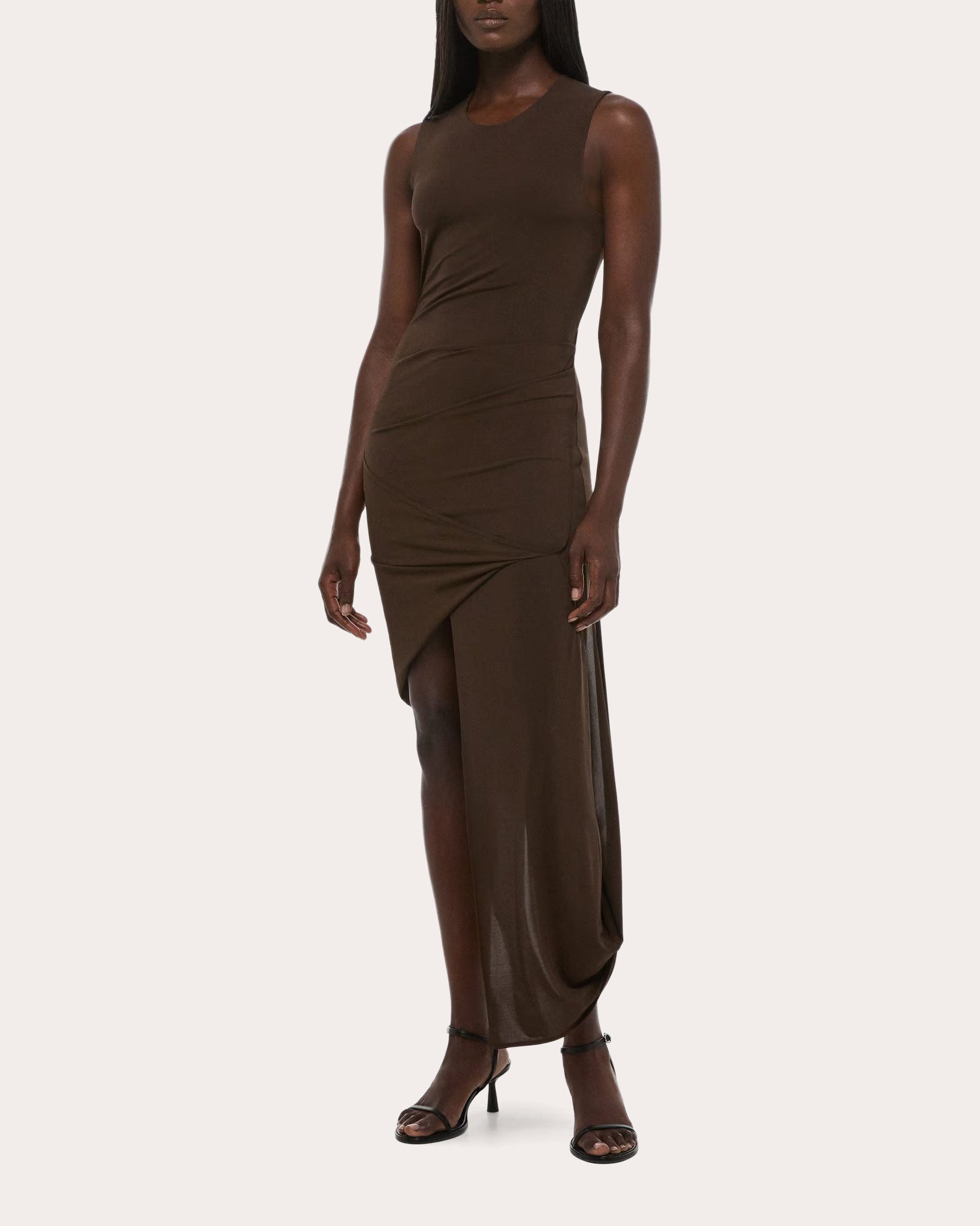 Jersey Twisted Drape Sleeveless Dress
