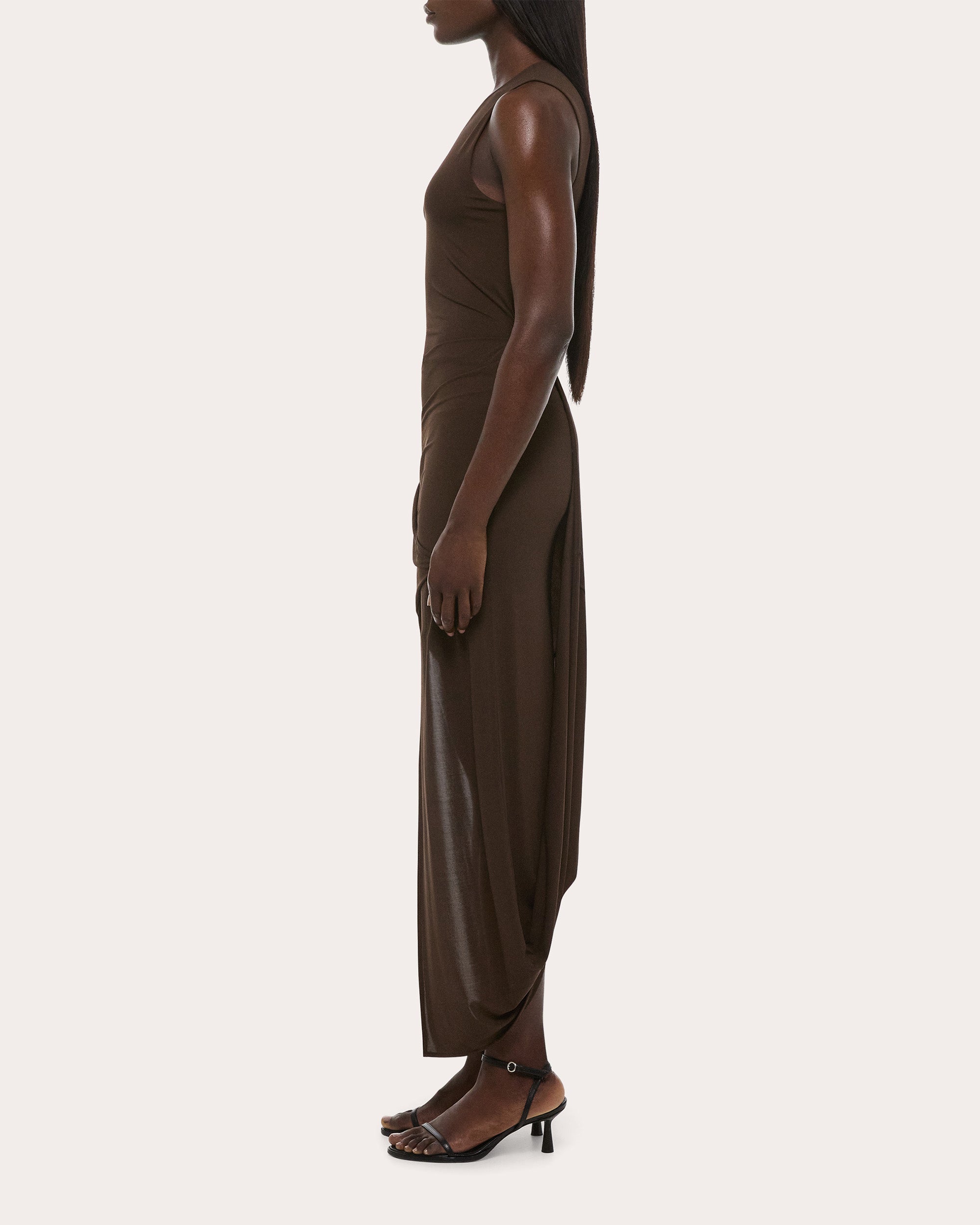 Jersey Twisted Drape Sleeveless Dress