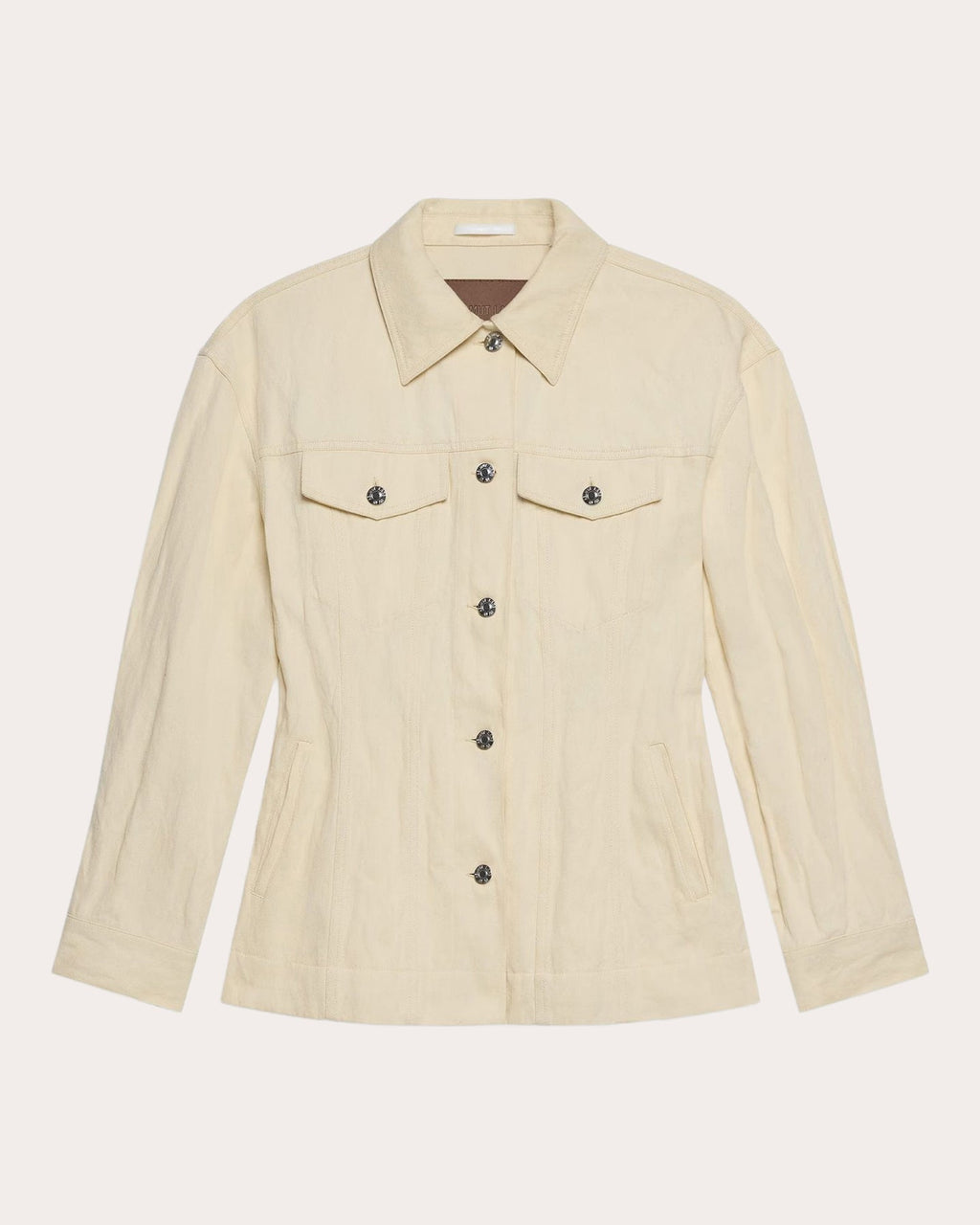 Crushed Metallic Twill Trucker Jacket