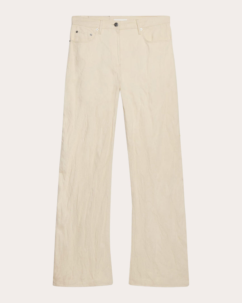 Crushed Metallic Twill Bootcut Jeans