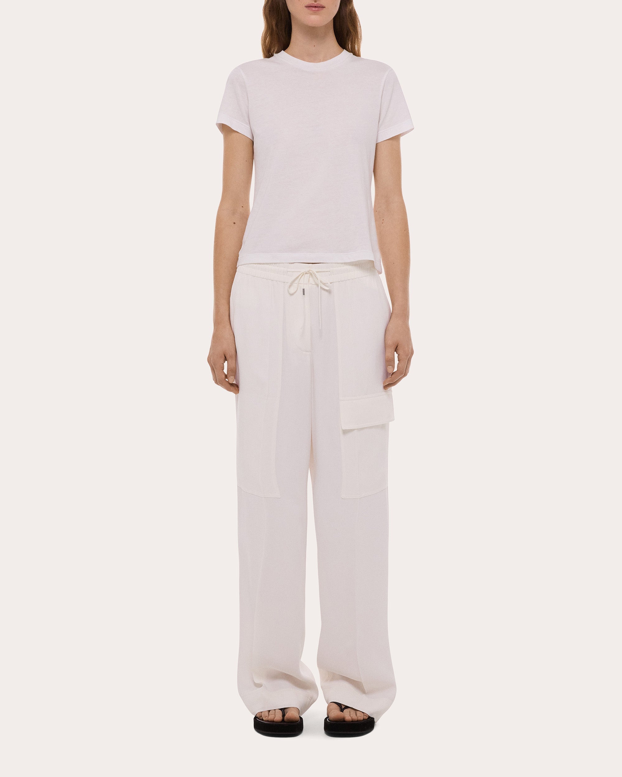 Lightweight Twill Drawstring Cargo Pants