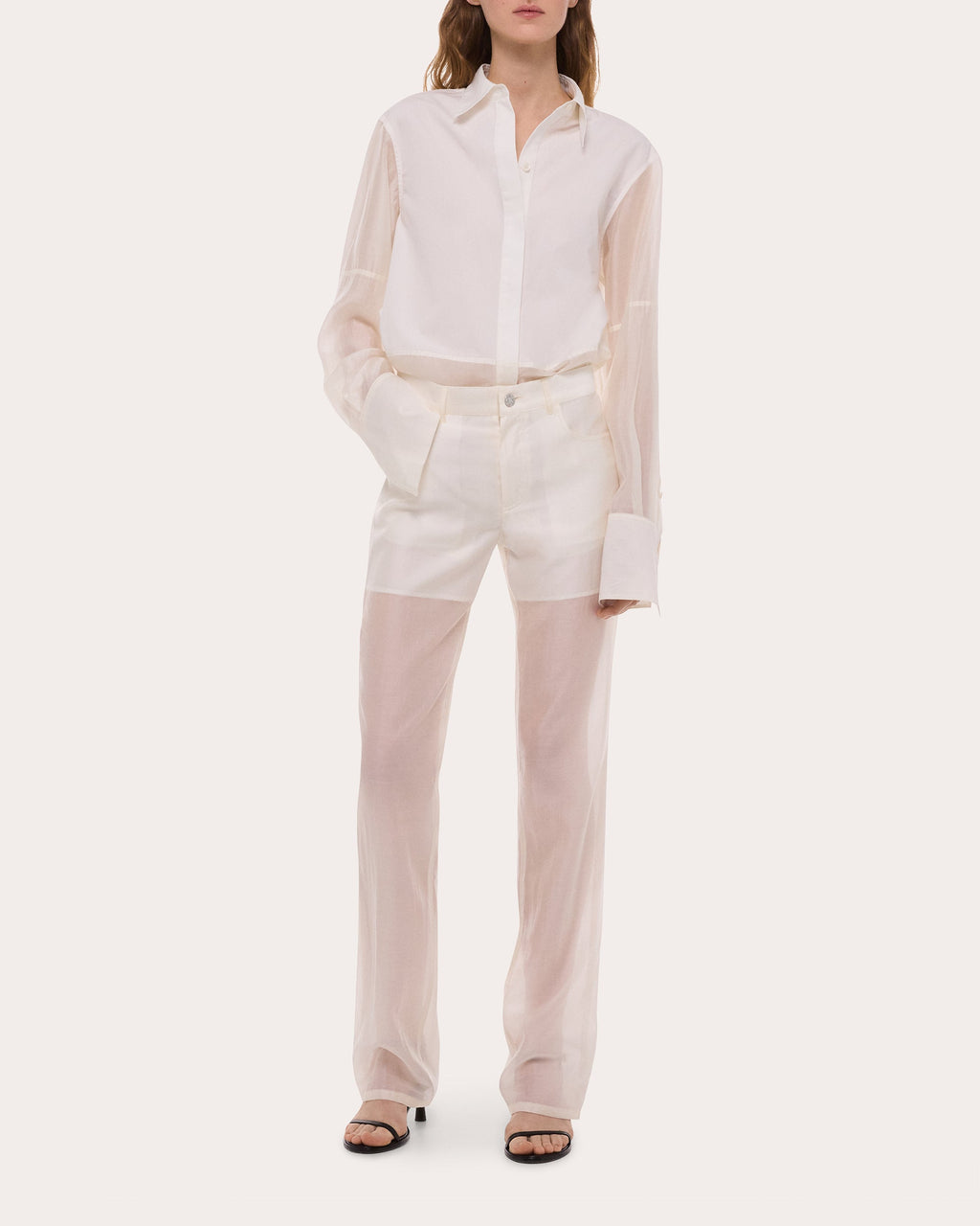 Sheer Voile Bootcut Trousers