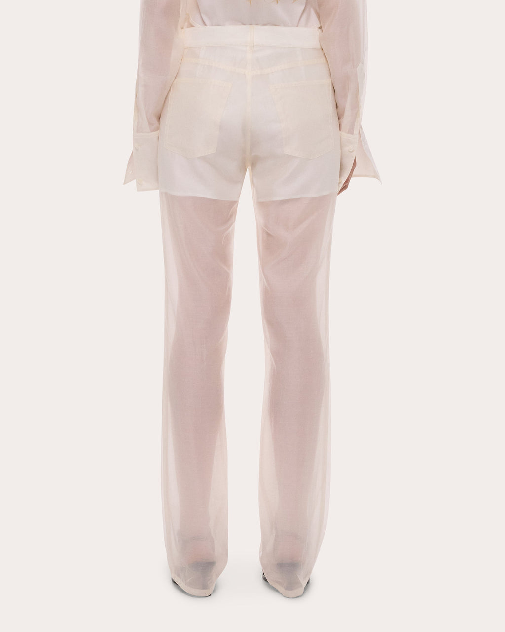 Sheer Voile Bootcut Trousers