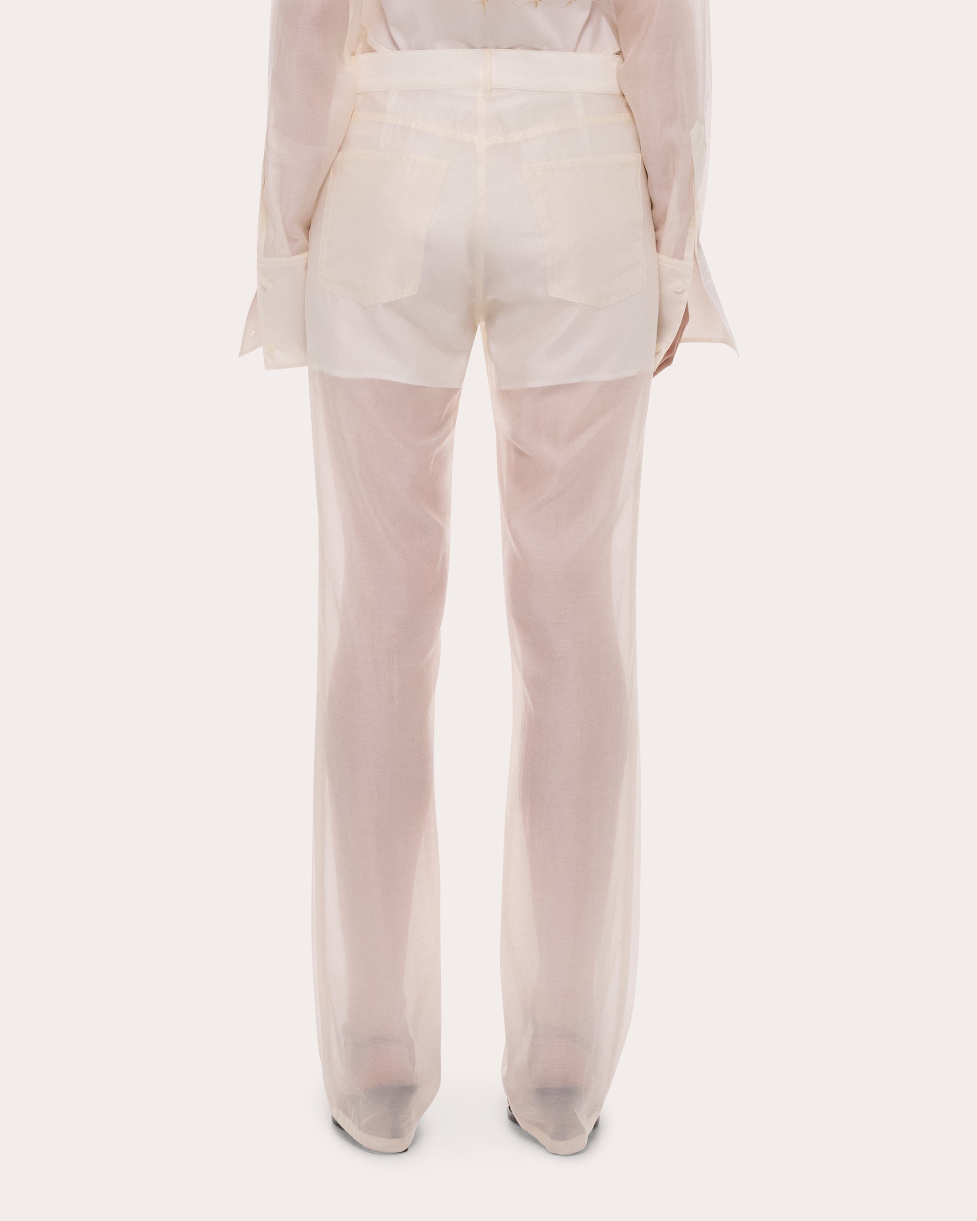 Sheer Voile Bootcut Trousers