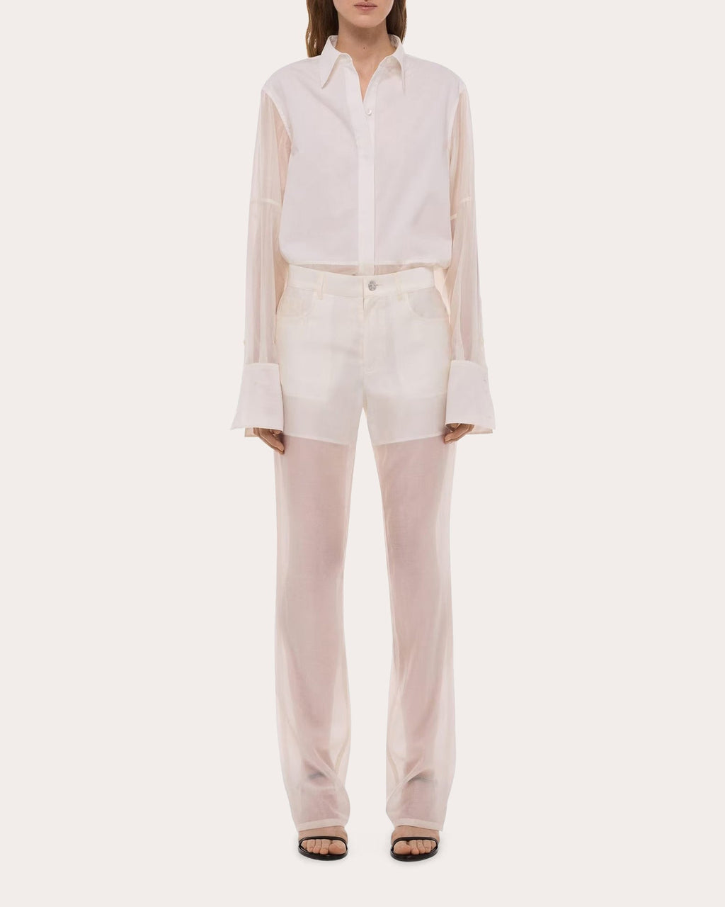 Sheer Voile Bootcut Trousers