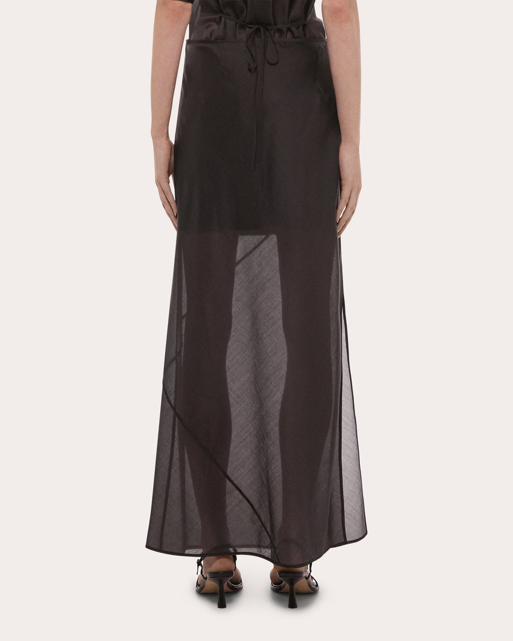Sheer Airy Voile Layered Maxi Skirt
