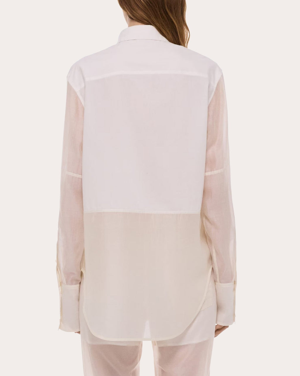 Cotton Poplin Voile Combo Button-Up