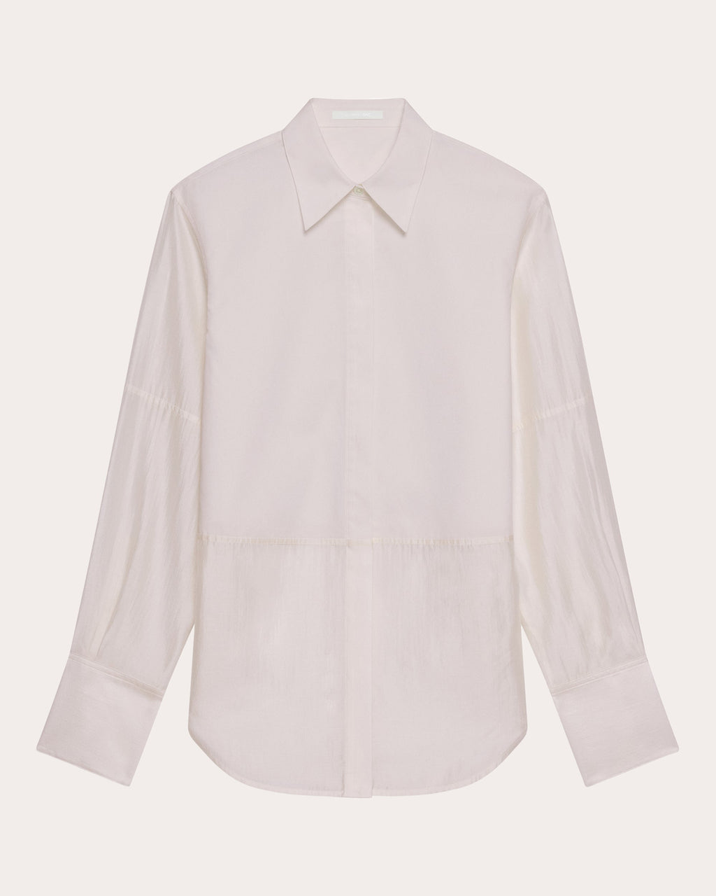 Cotton Poplin Voile Combo Button-Up