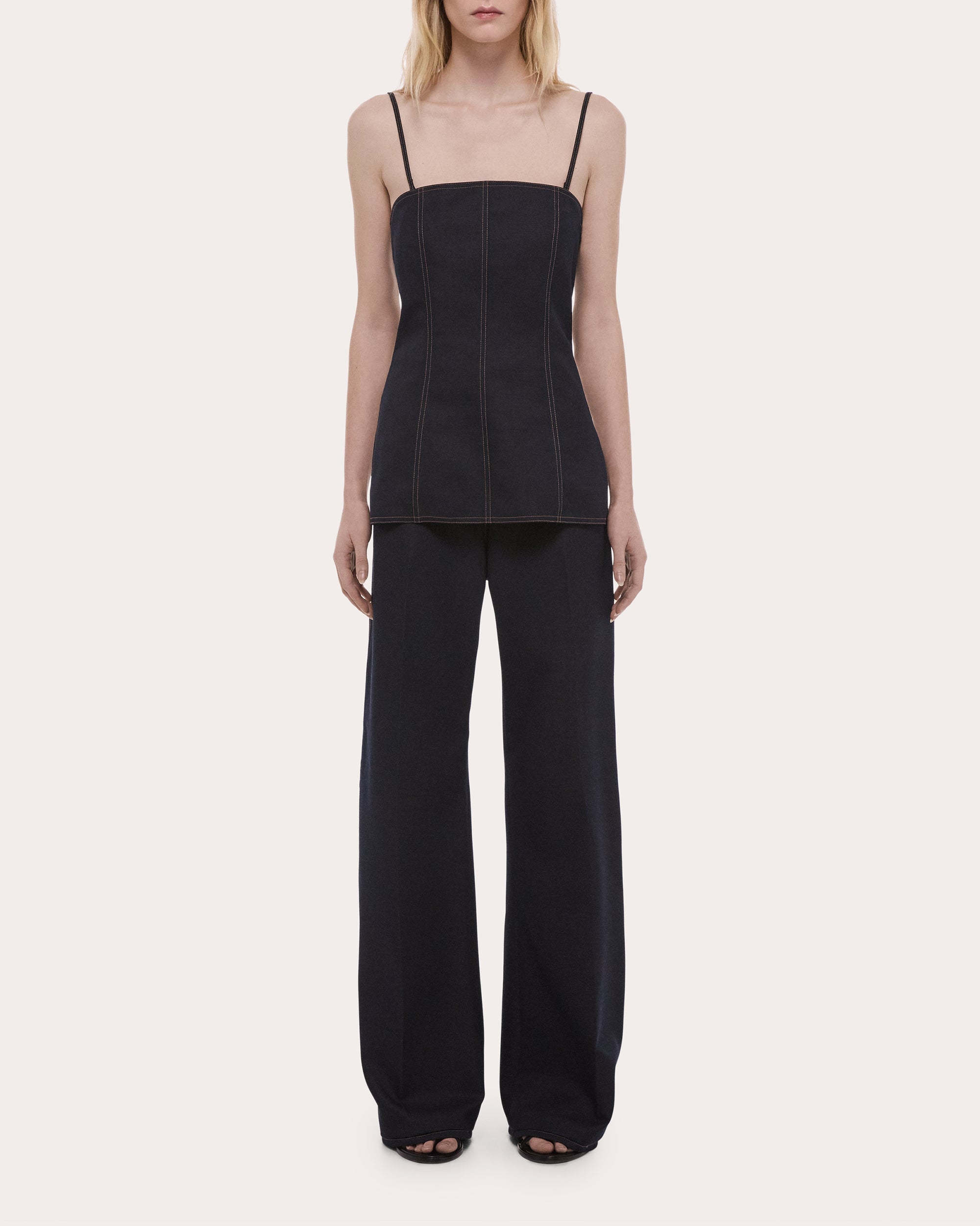 Minimal Topstitched Slip Bustier Top