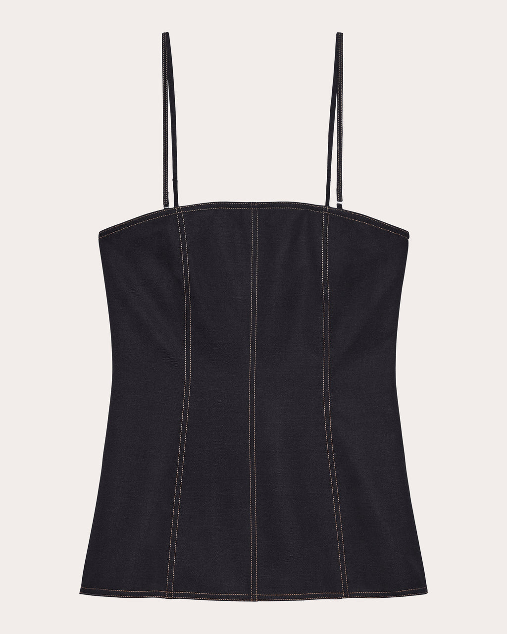 Minimal Topstitched Slip Bustier Top