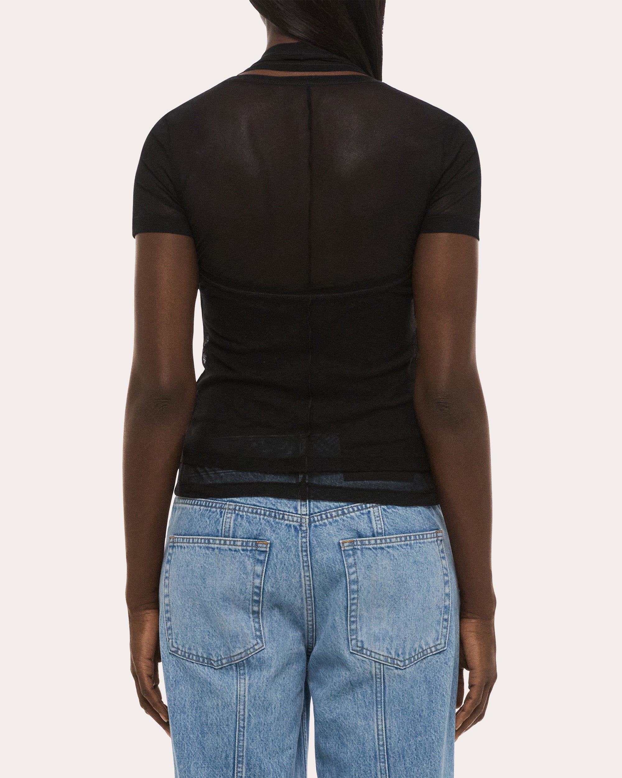 Sheer Mesh Layered Baby Tee