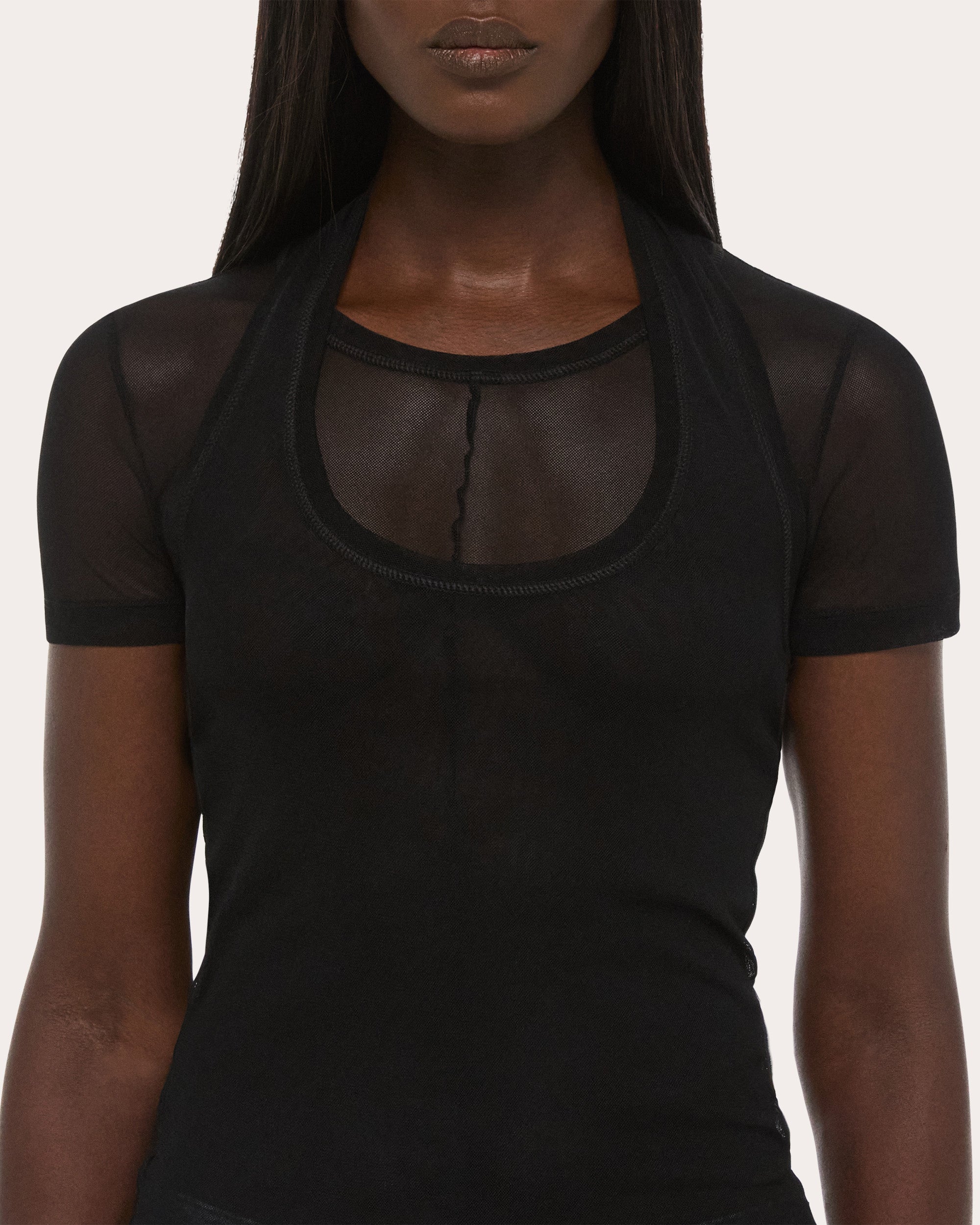 Sheer Mesh Layered Baby Tee