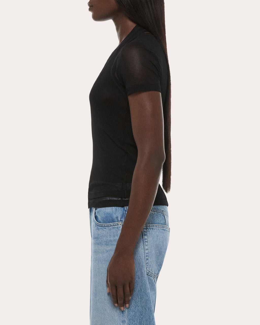 Sheer Mesh Layered Baby Tee