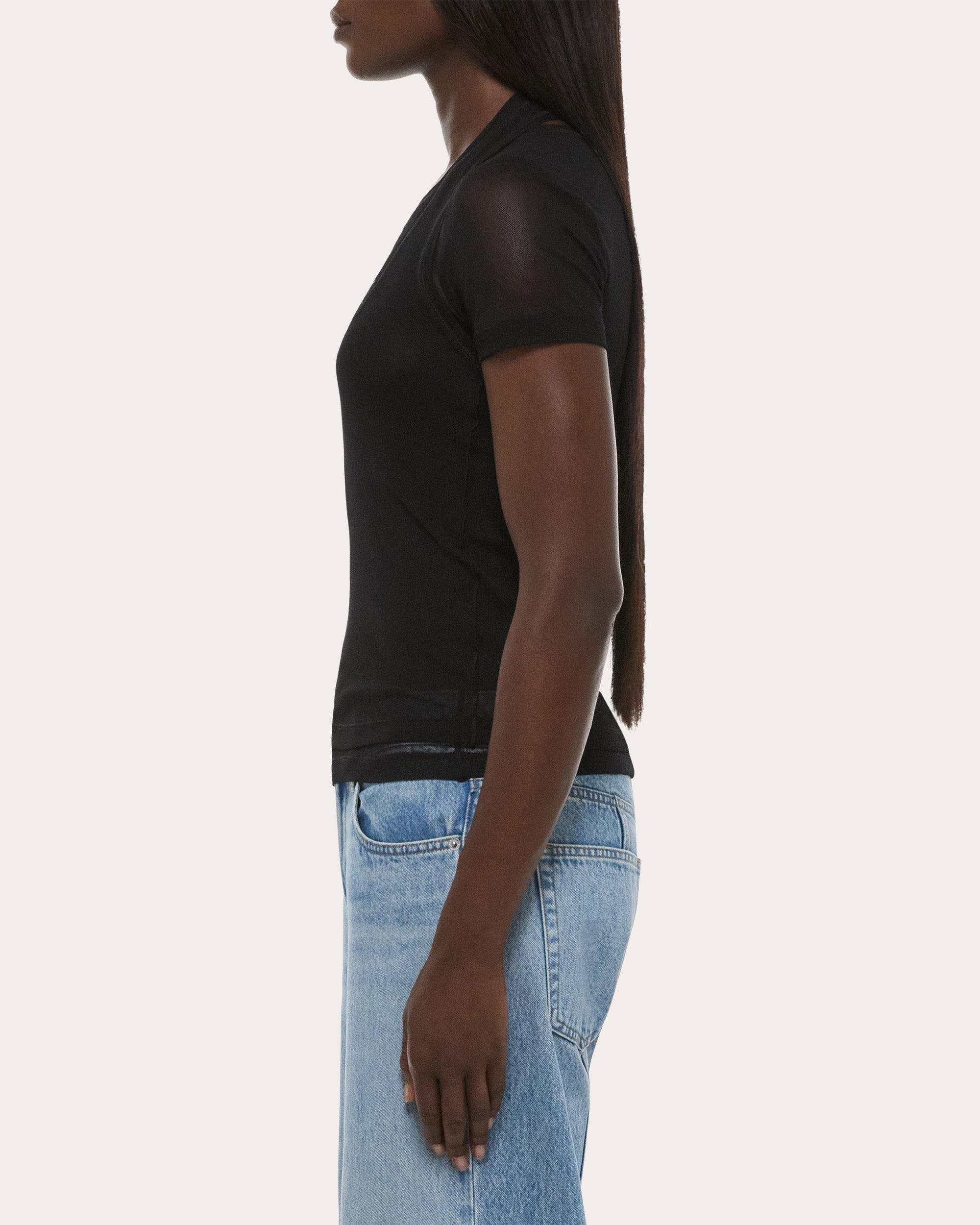 Sheer Mesh Layered Baby Tee