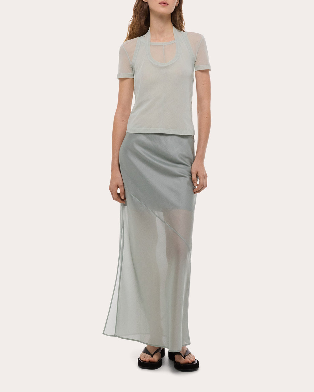 Sheer Mesh Layered Baby Tee