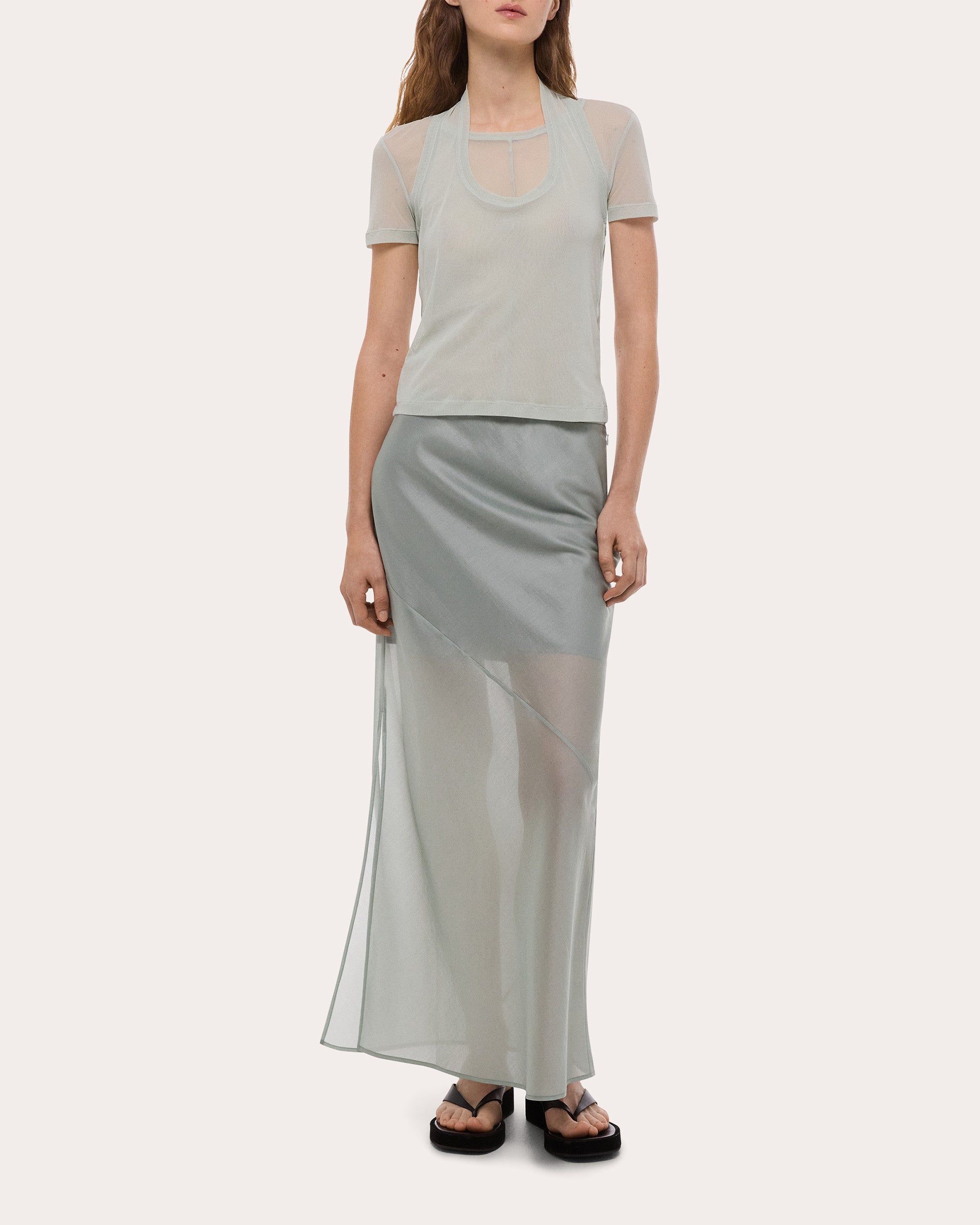 Sheer Mesh Layered Baby Tee