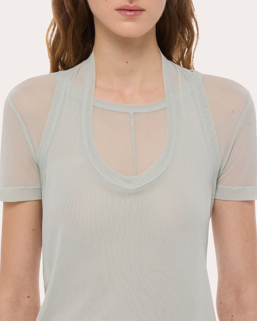 Sheer Mesh Layered Baby Tee