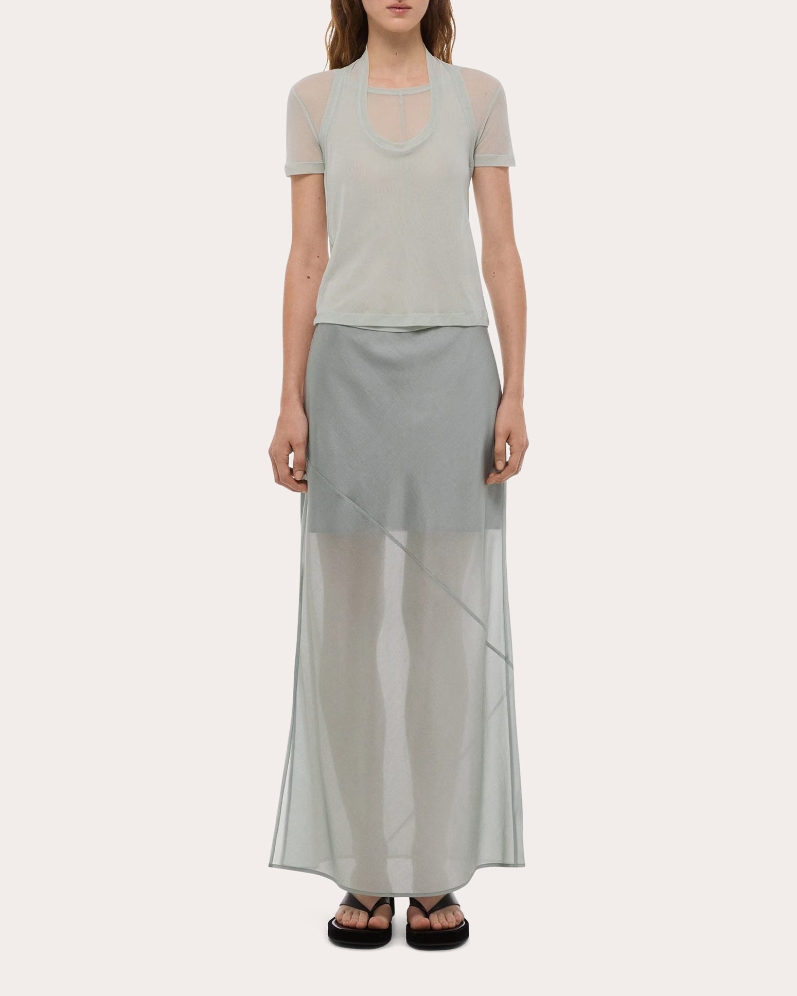 Sheer Mesh Layered Baby Tee