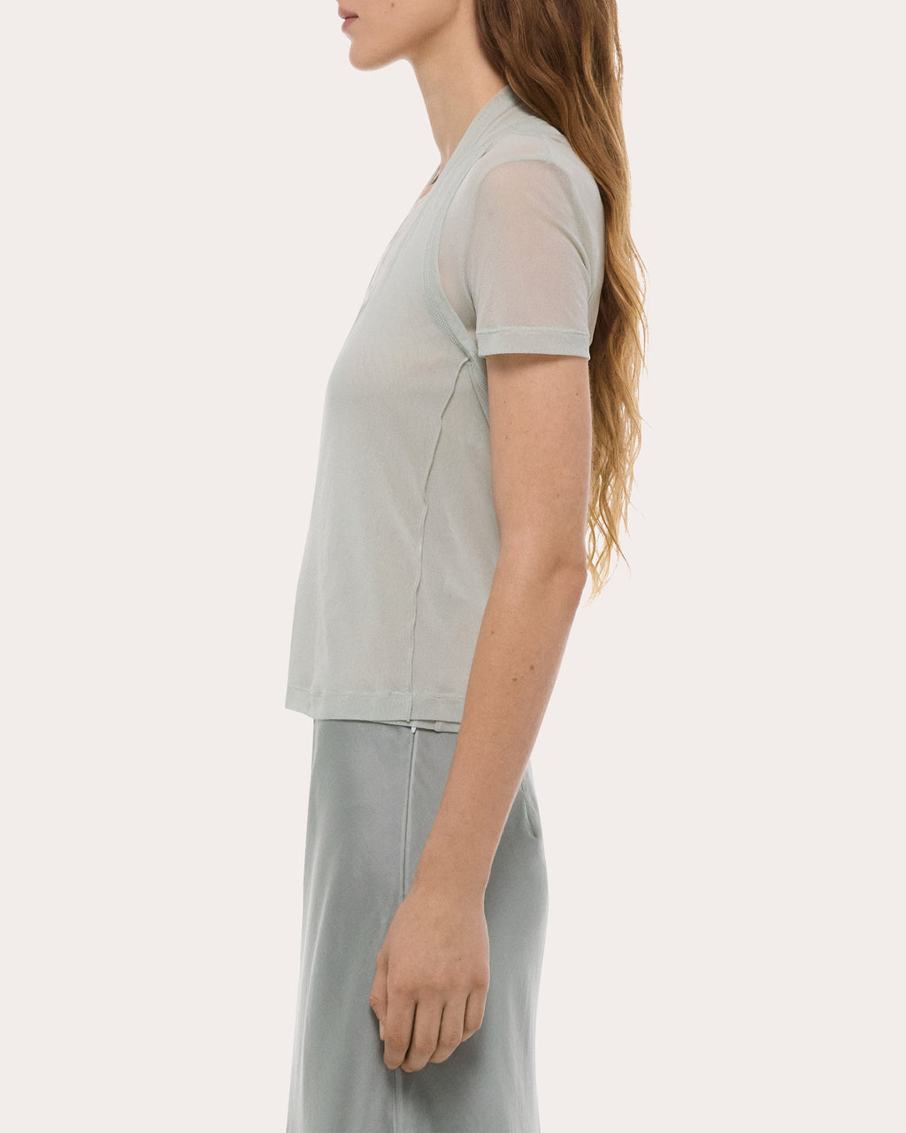 Sheer Mesh Layered Baby Tee