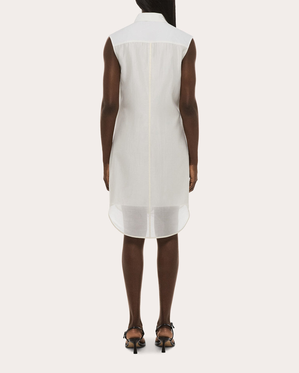 Cotton Poplin Voile Combo Shirt Dress