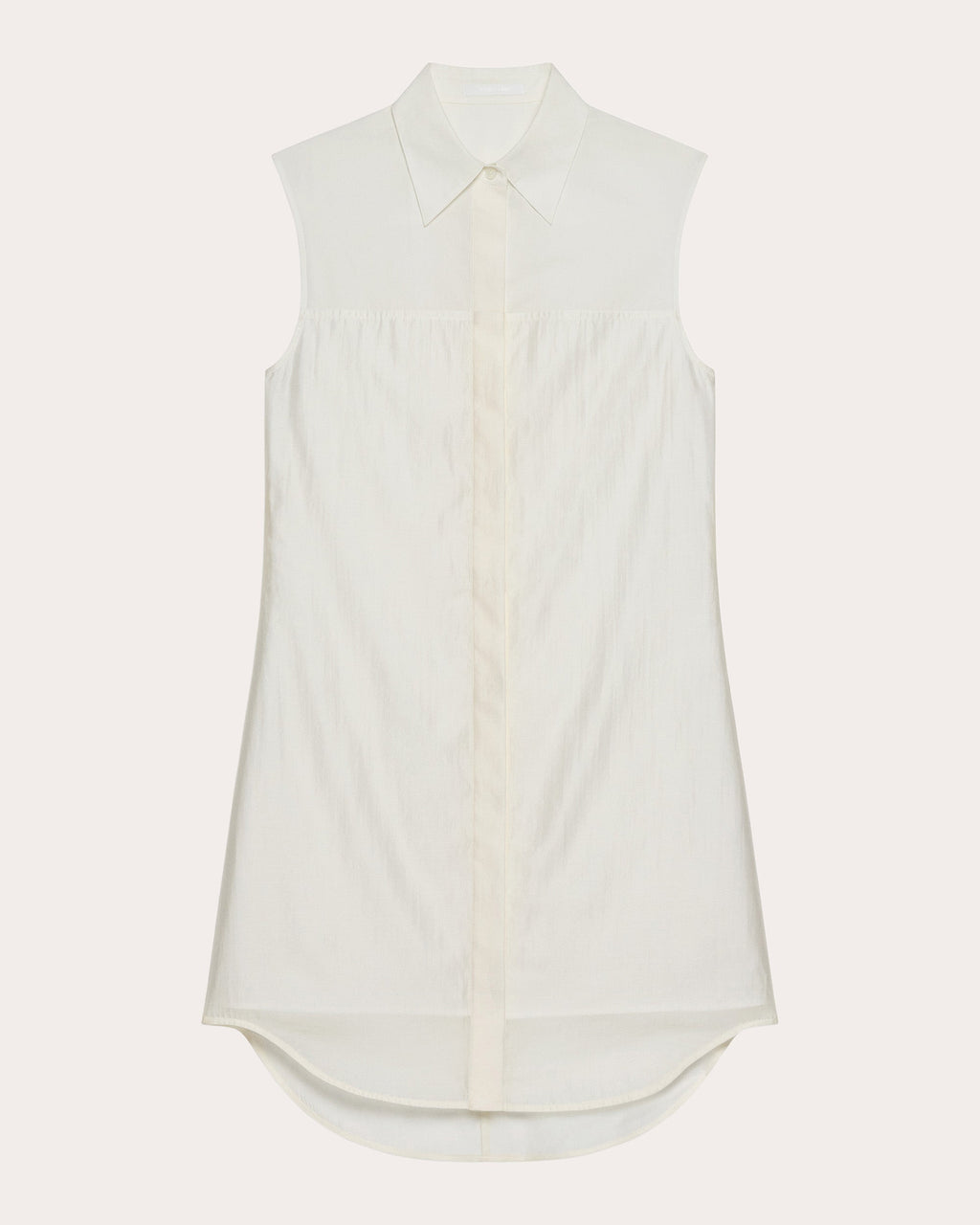 Cotton Poplin Voile Combo Shirt Dress