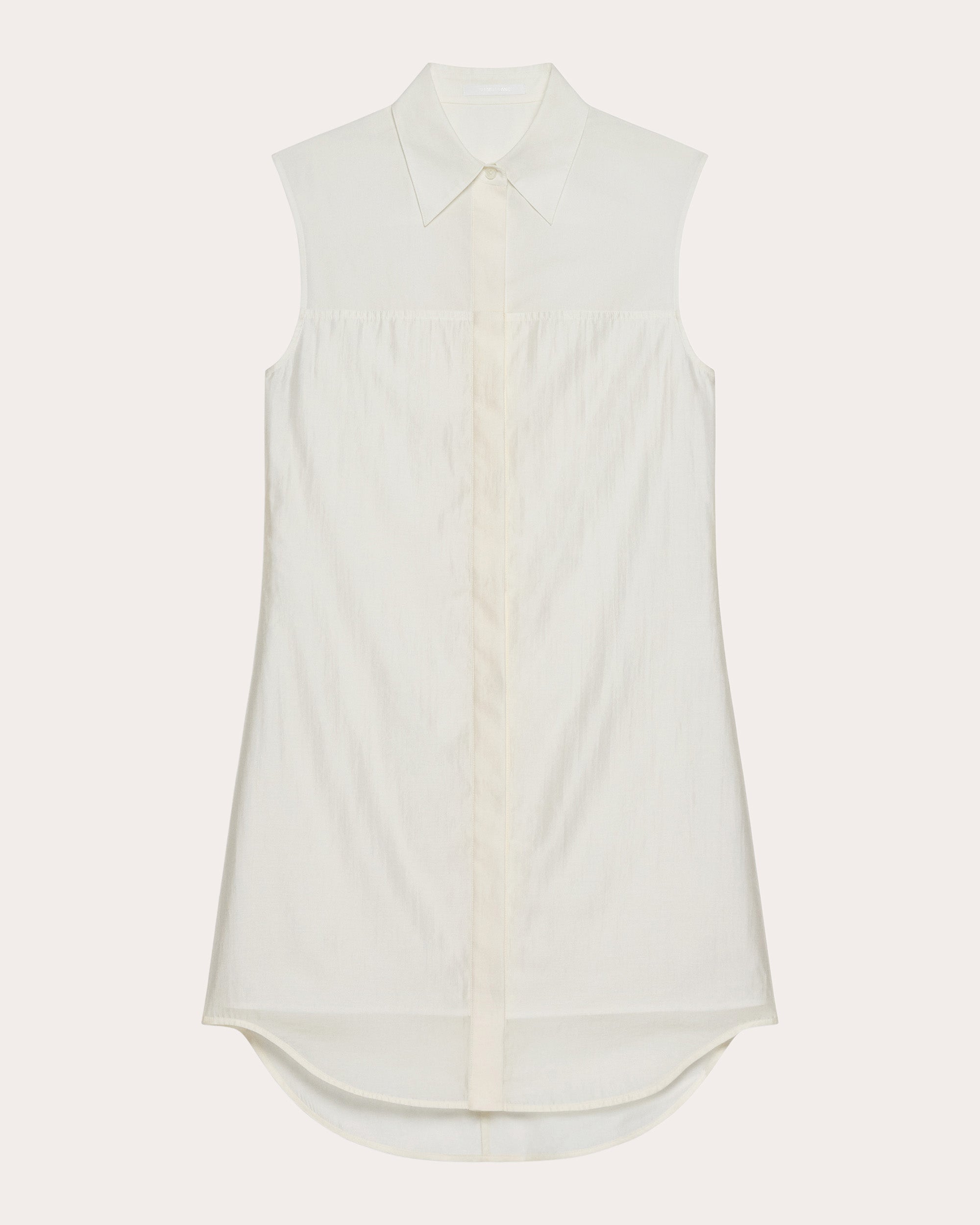 Cotton Poplin Voile Combo Shirt Dress