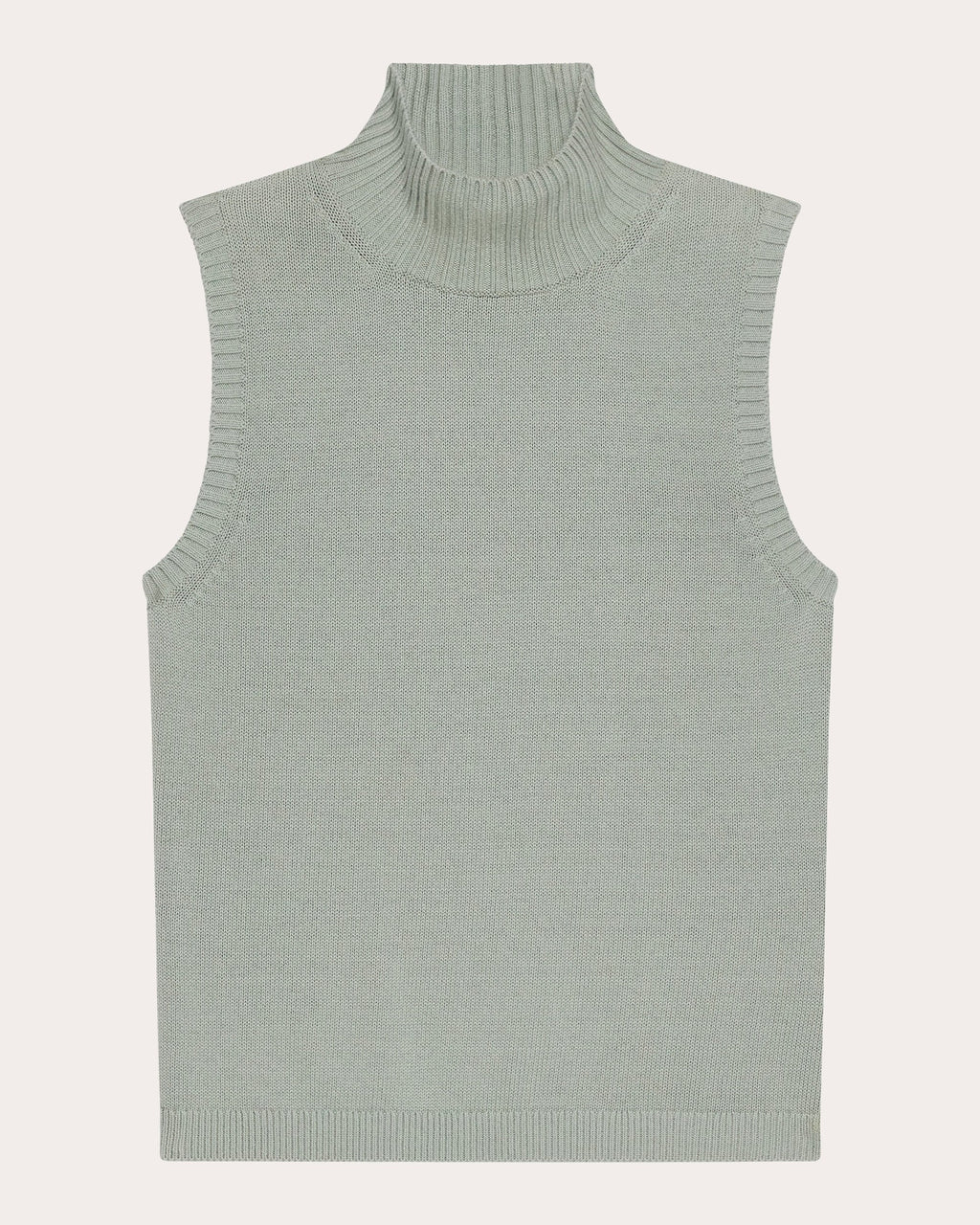 Knit Cotton Mock Neck Sweater Tank