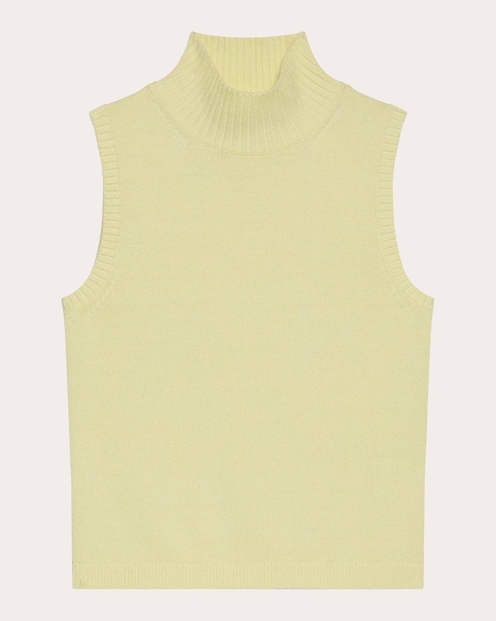 Knit Cotton Mock Neck Sweater Tank