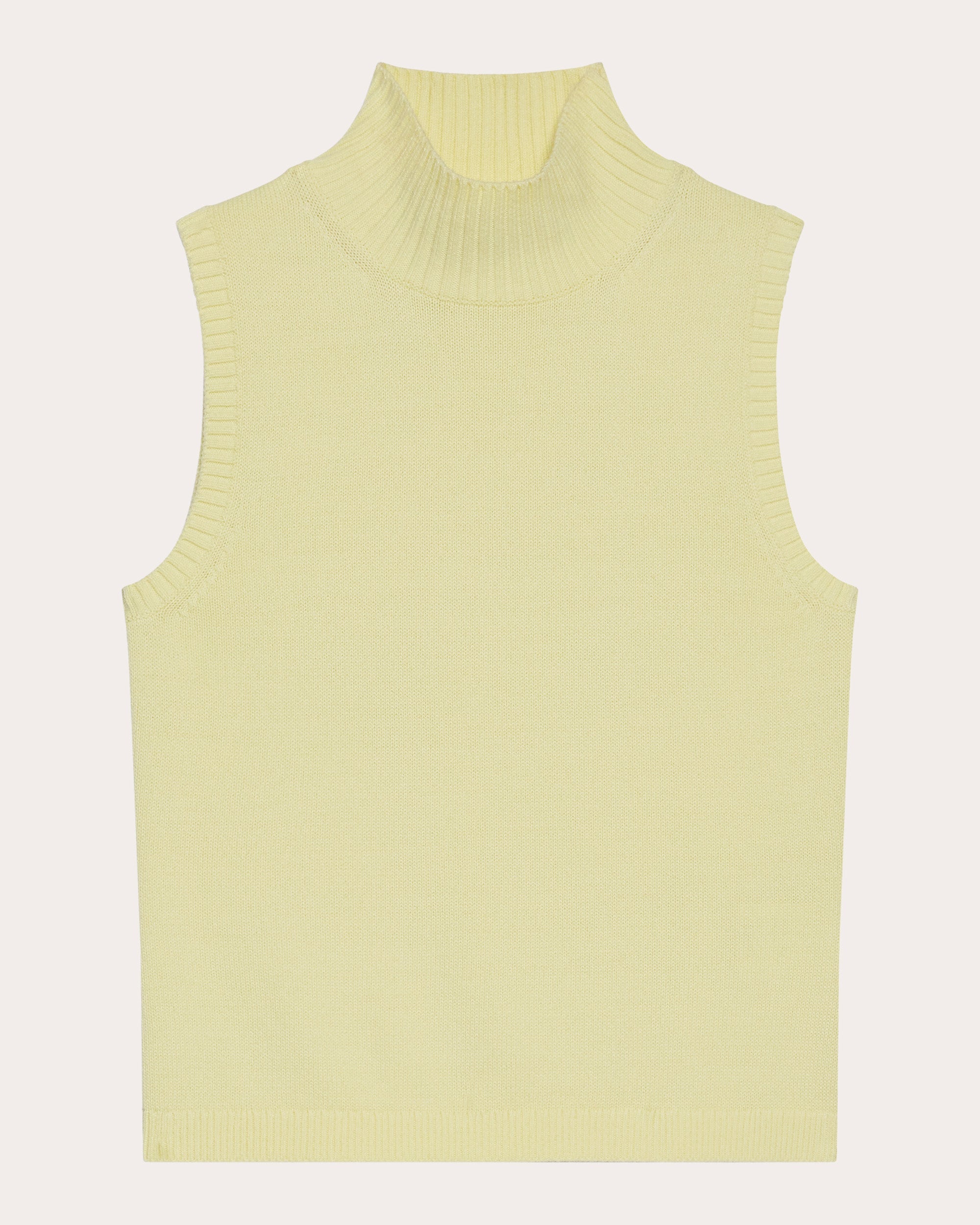 Knit Cotton Mock Neck Sweater Tank